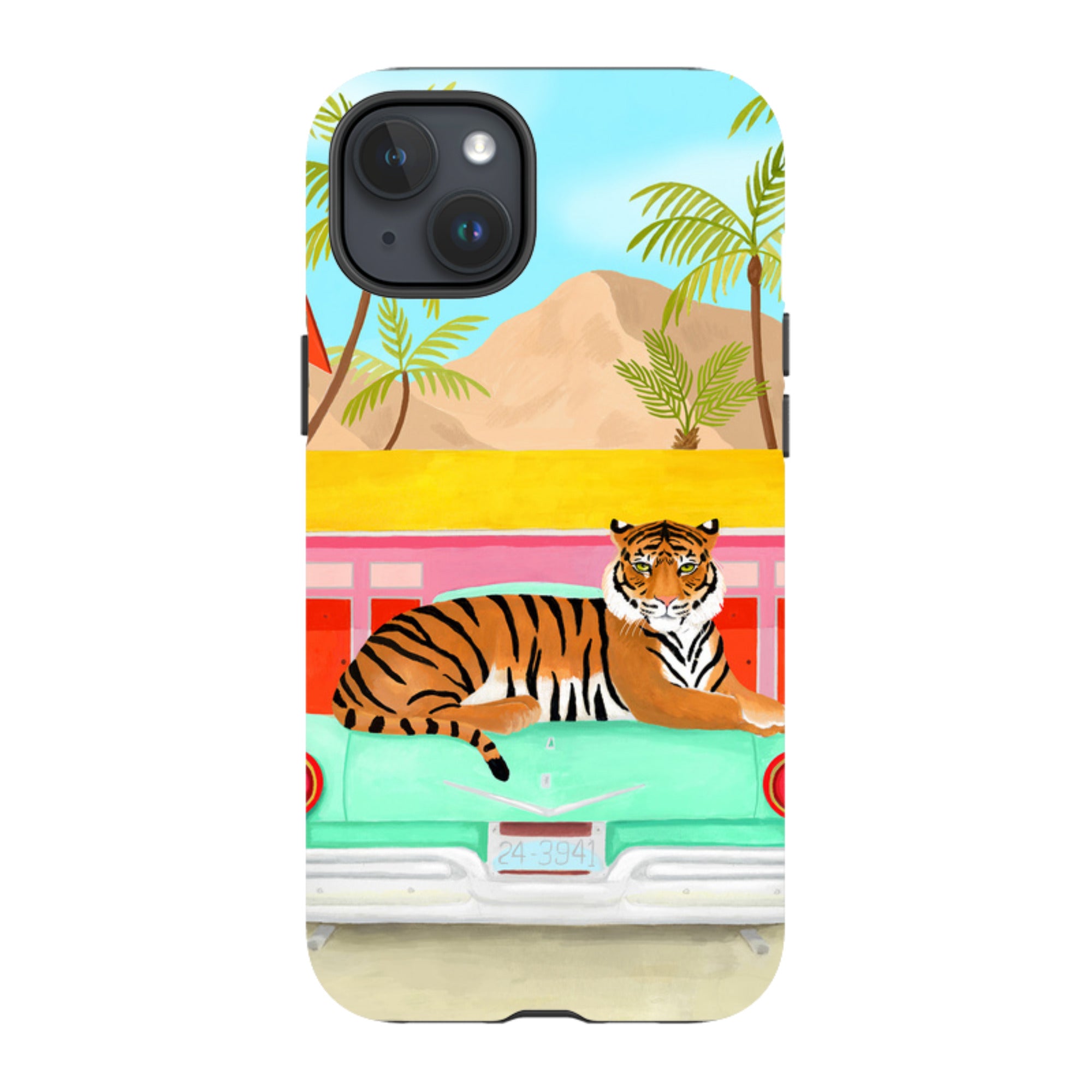 iPhone Tough Case - Palm Motel Tiger By Bex Parkin