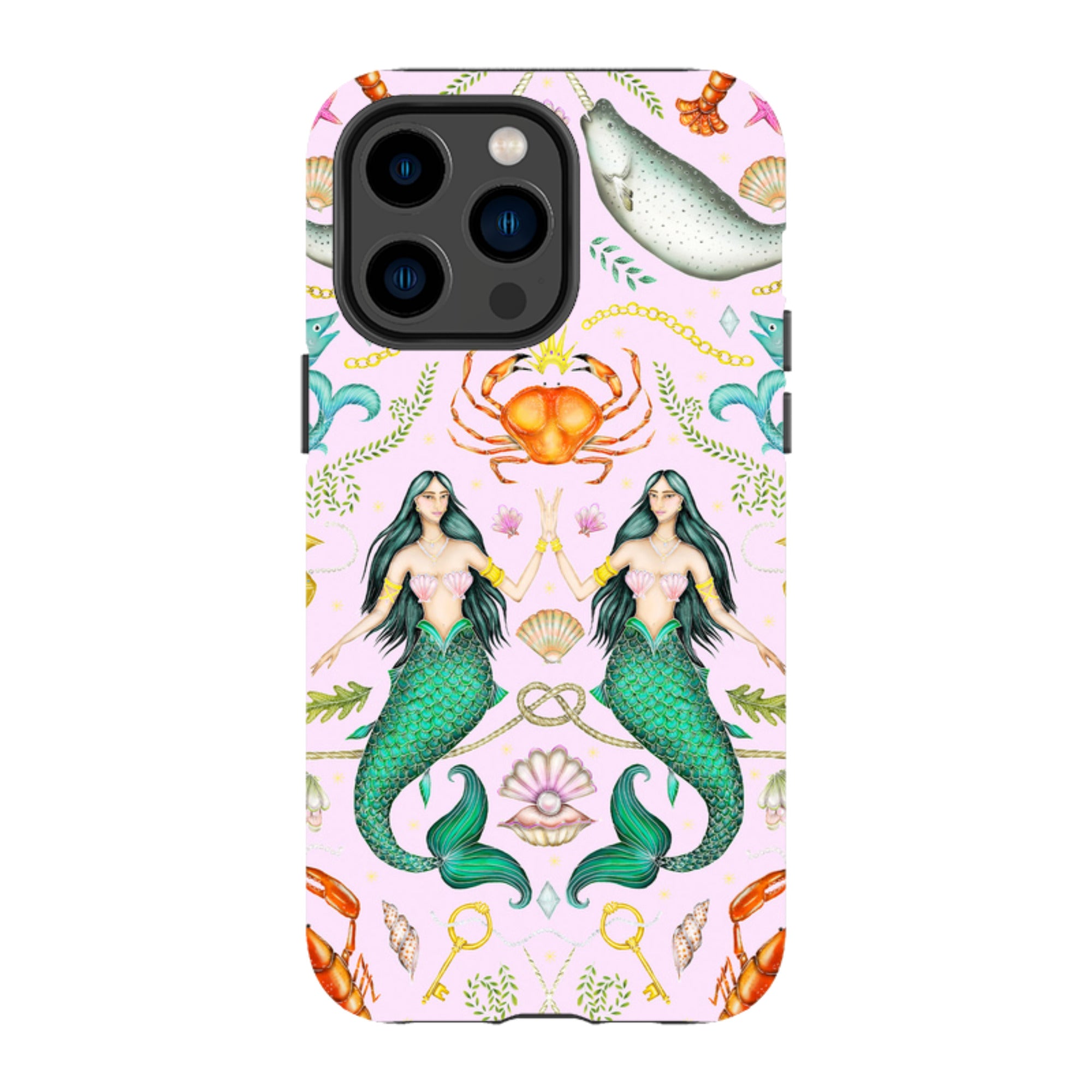 iPhone MagSafe Tough Case - Tritons Treasure Pink By Catherine Rowe