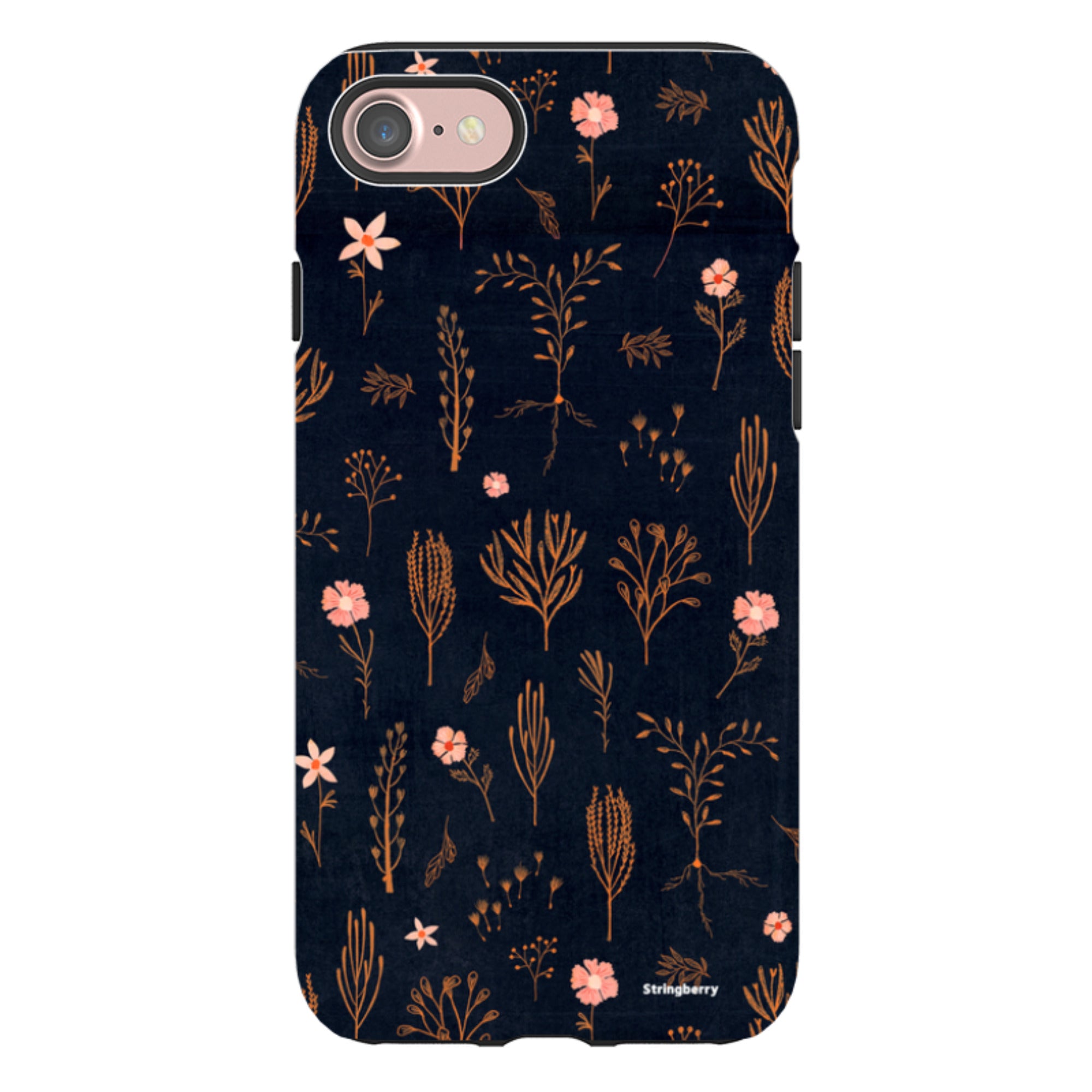 iPhone Tough Case - Floral Light Orange And Pink By Katherine Quinn