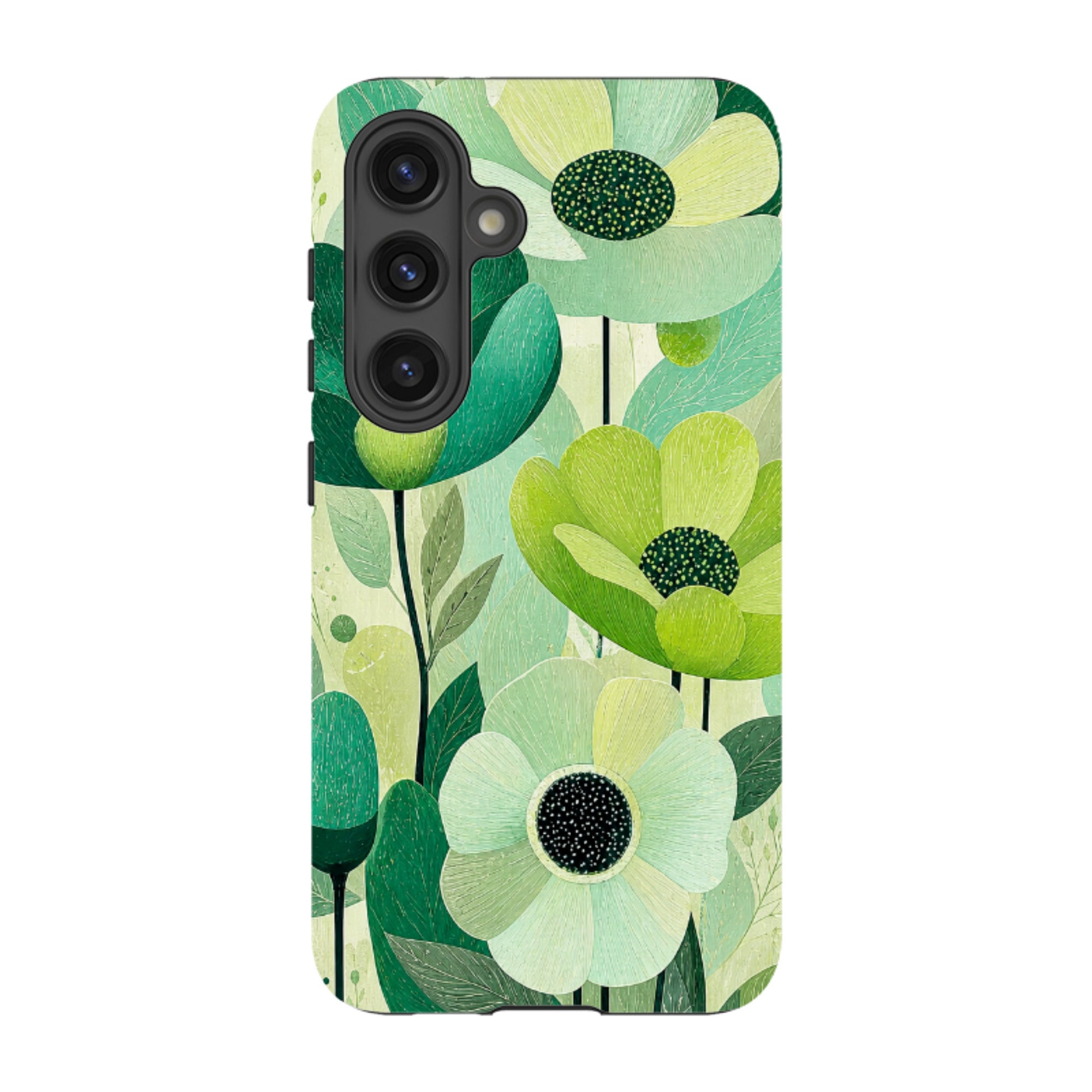 Samsung Tough Case - Mint Woodgrain Floral