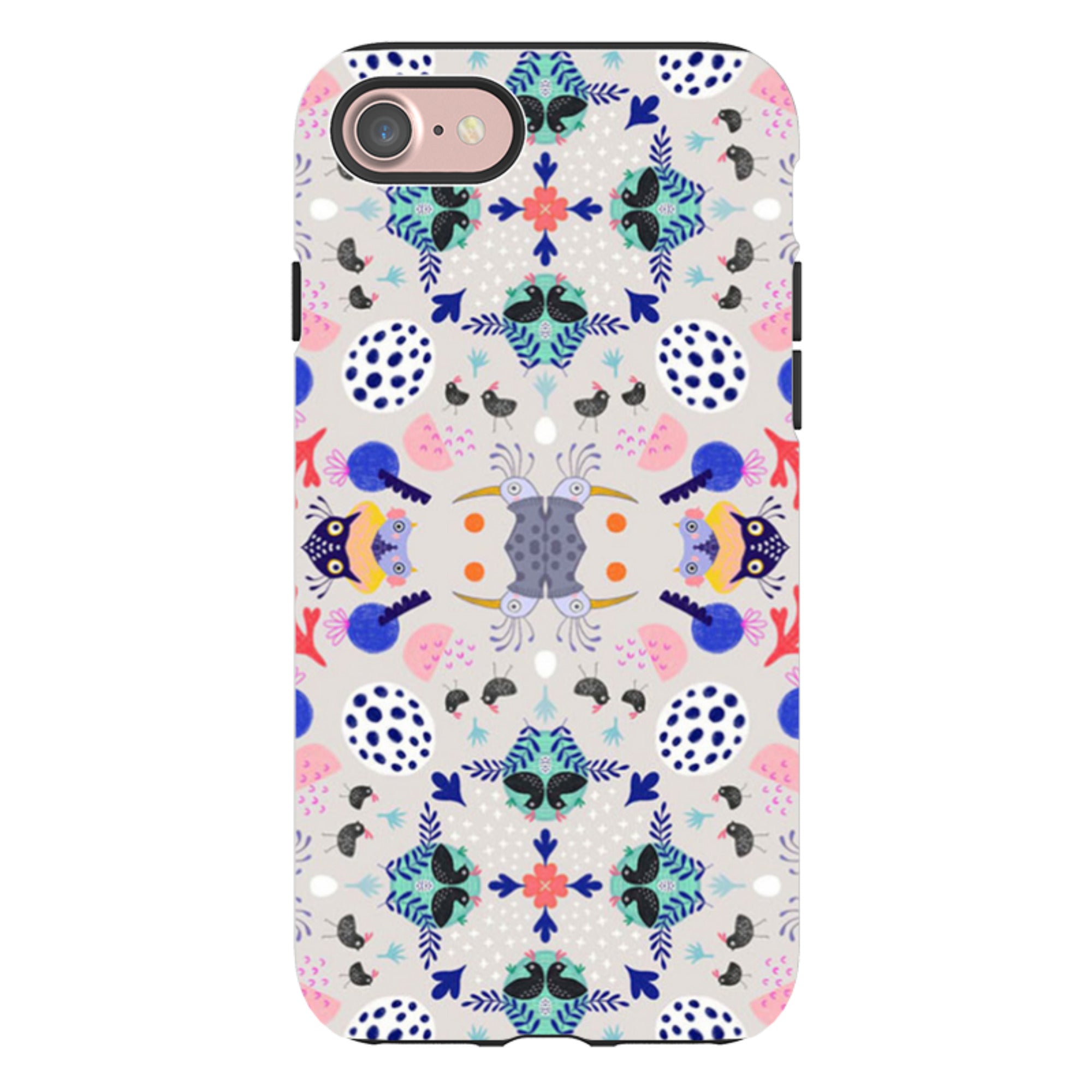 iPhone Tough Case - Crazy Bird Pattern By Mia Underwood