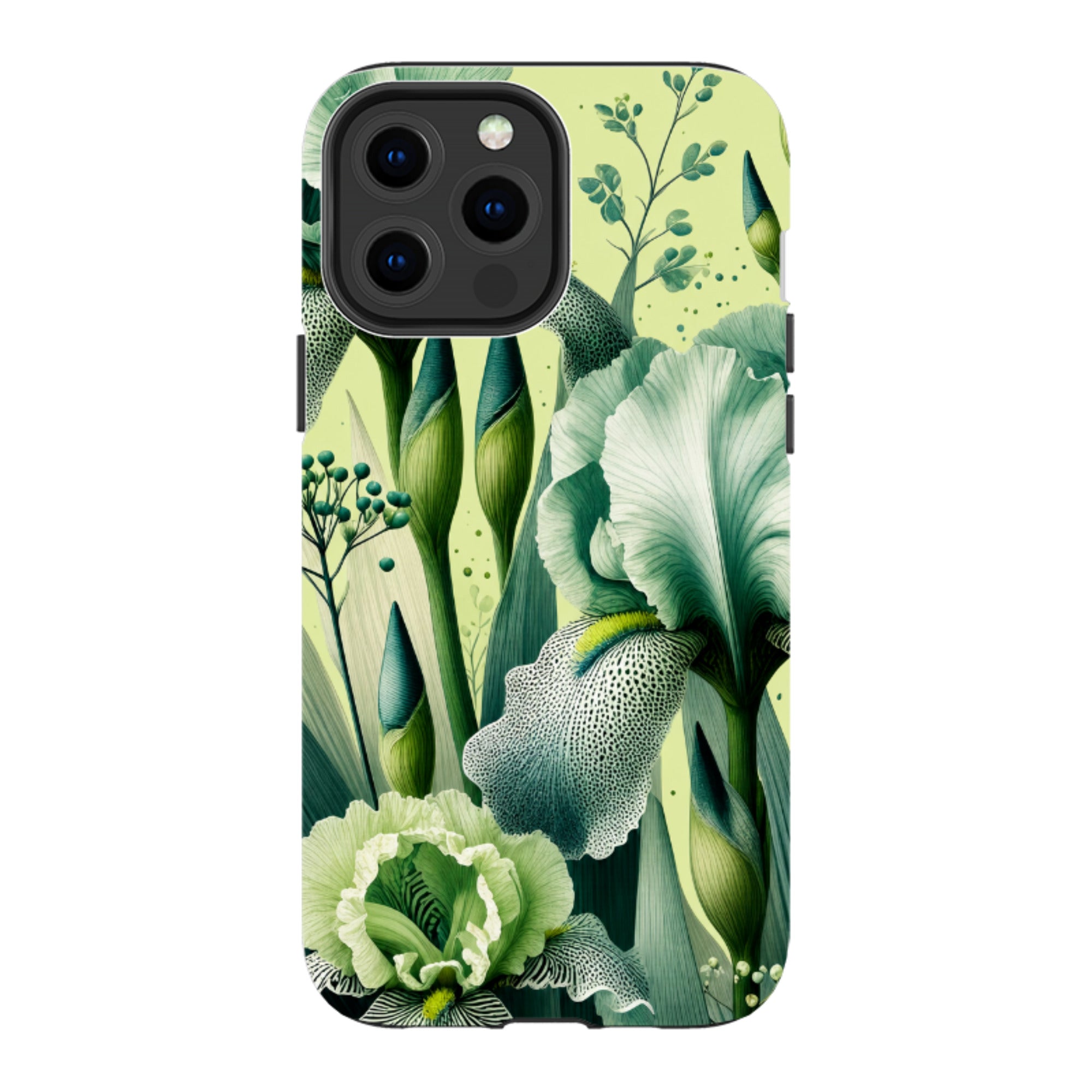 iPhone Tough Case - Sage Green Iris Floral