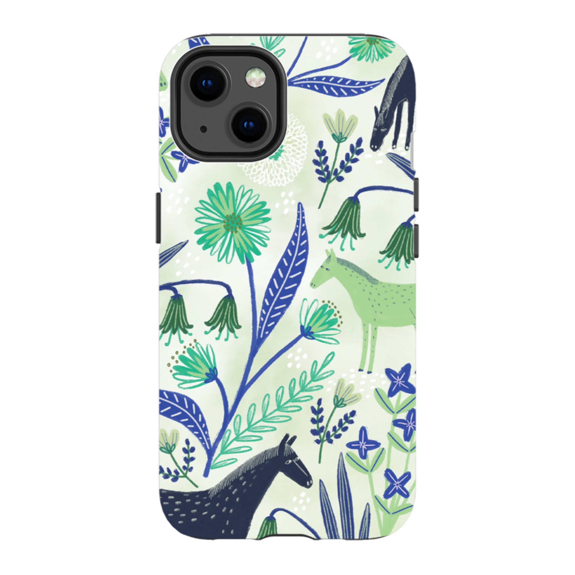 iPhone Tough Case - Wild Ponies Green By Lee Foster Wilson