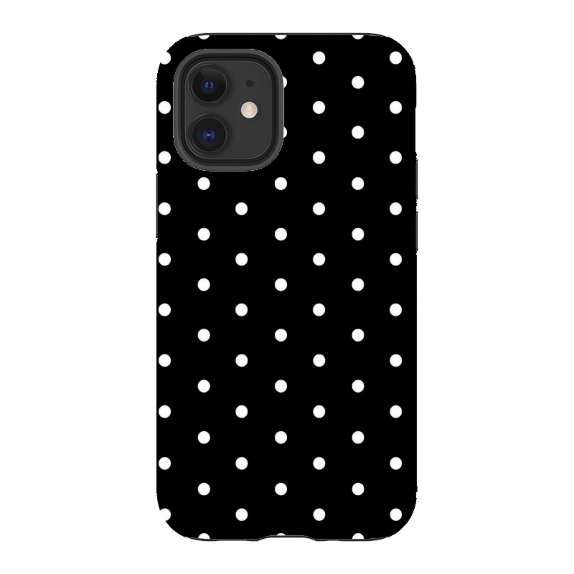 iPhone Tough Case - Black & White Polka Dot