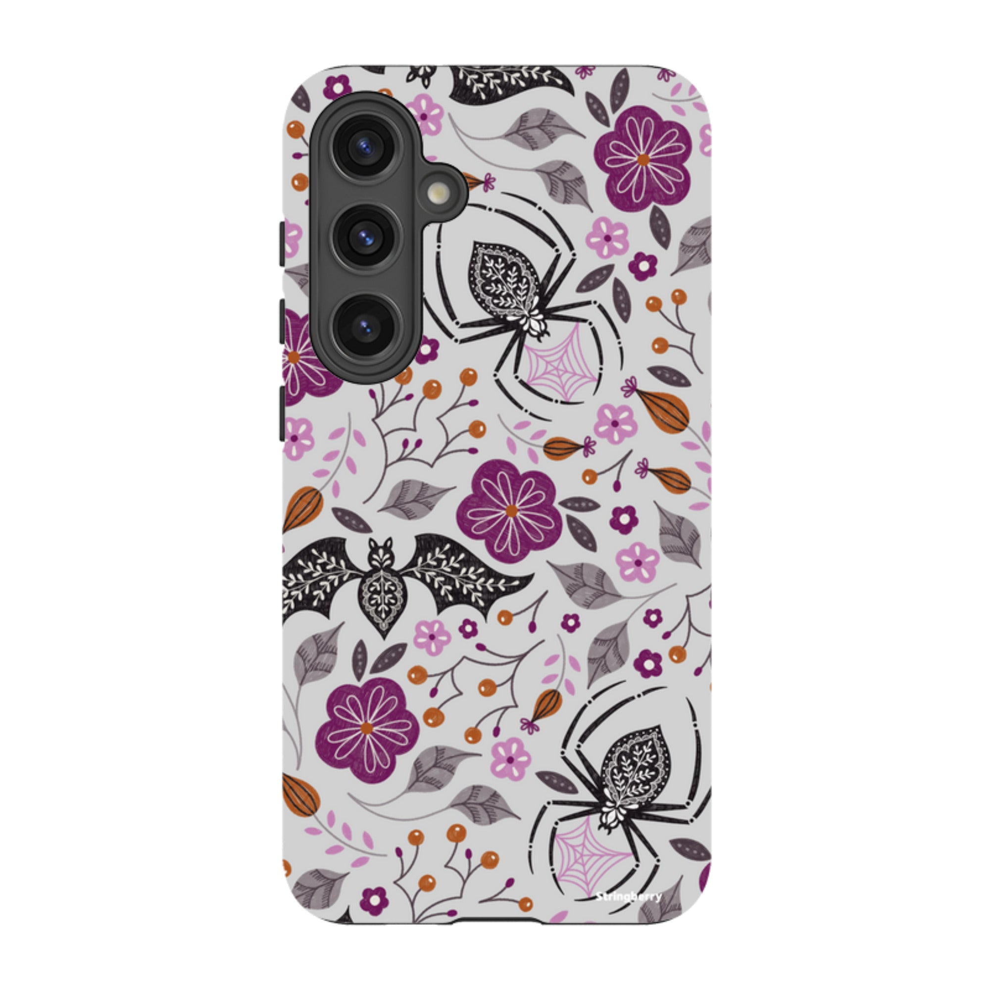 Samsung Tough Case - SpiderBat Pattern Grey By Jenny Zemanek