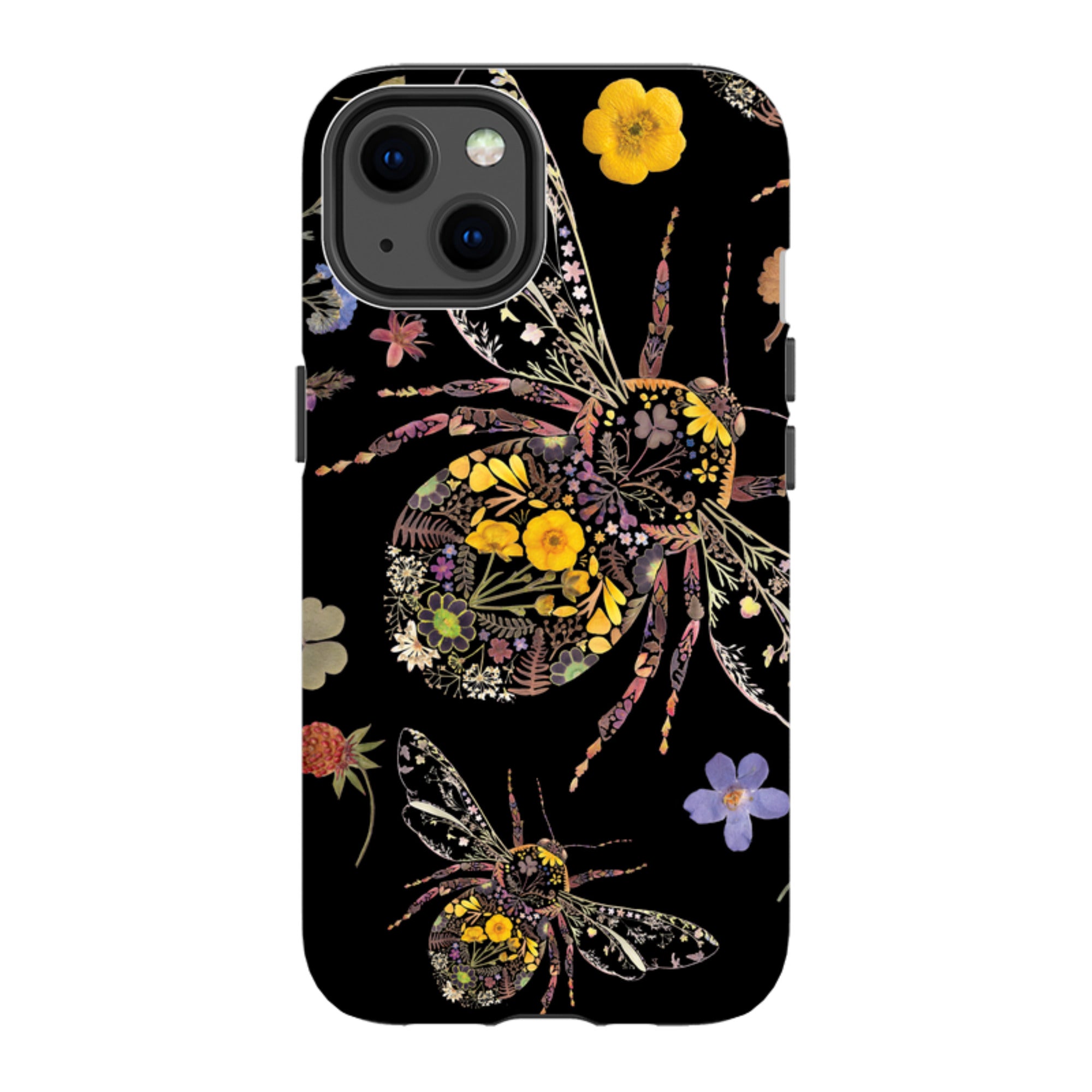 iPhone MagSafe Tough Case -  Floral Bumble Bees By Helen Ahpornsiri