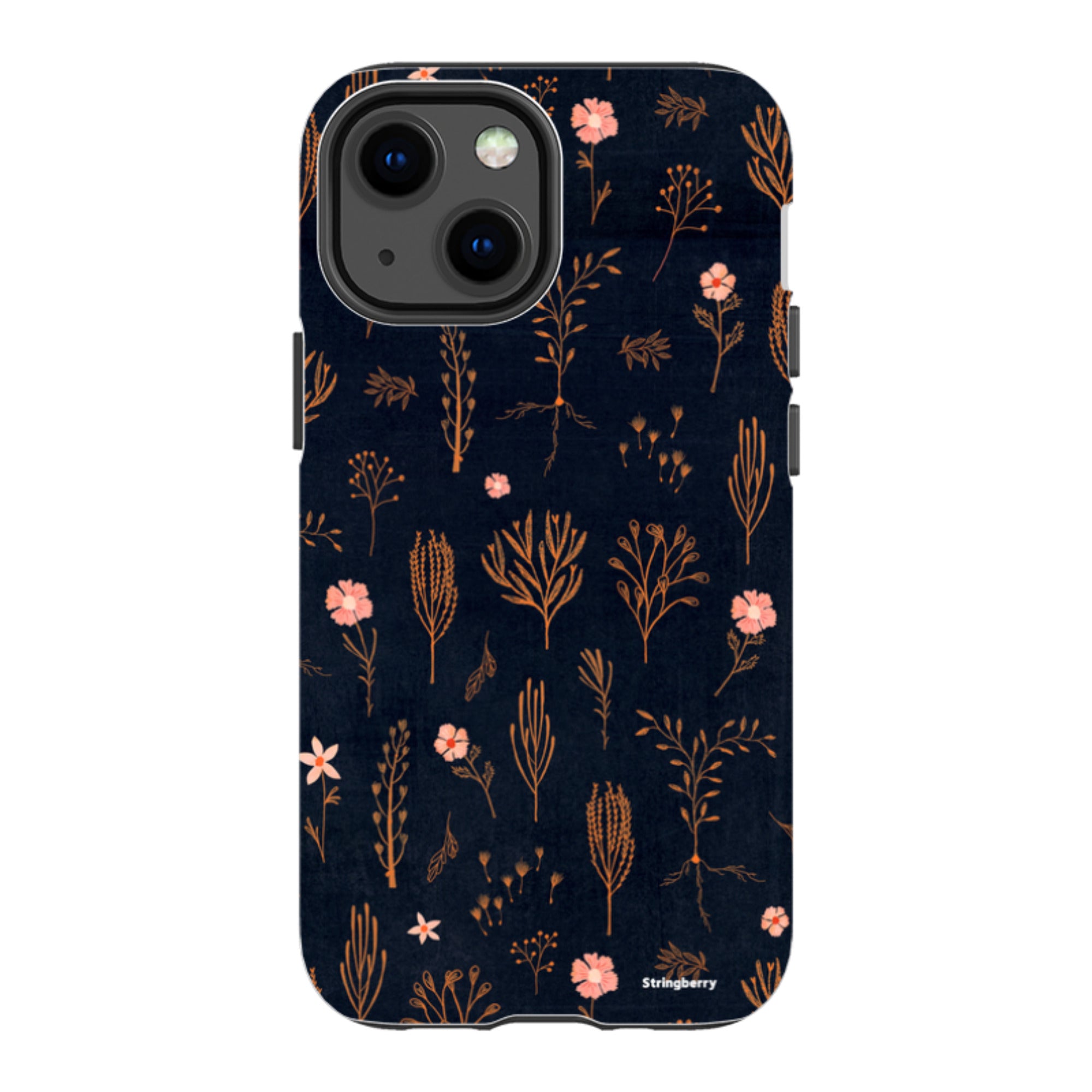 iPhone Tough Case - Floral Light Orange And Pink By Katherine Quinn