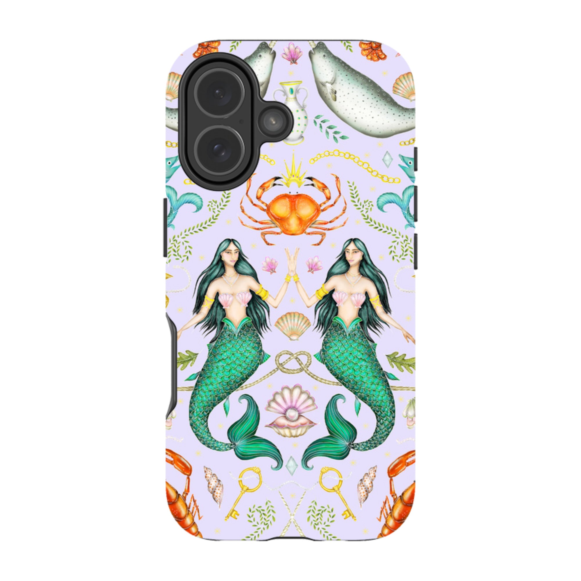 iPhone MagSafe Tough Case - Tritons Treasure Lilac By Catherine Rowe