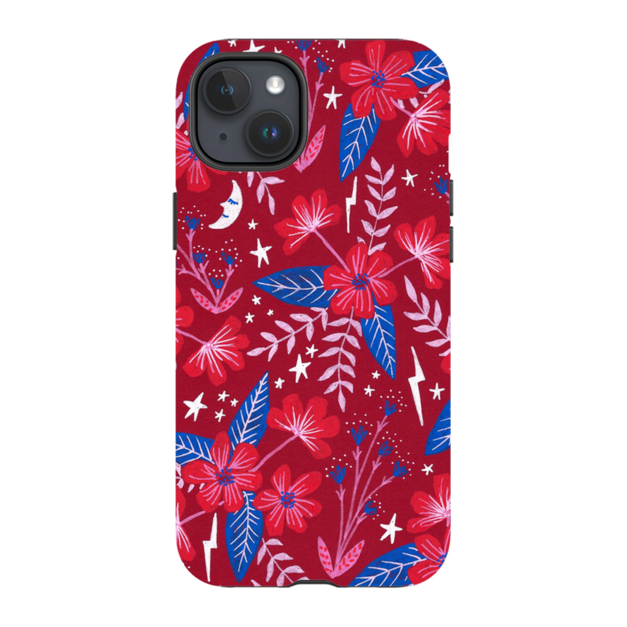 iPhone Tough Case - Red Moon Garden By Lee Foster Wilson