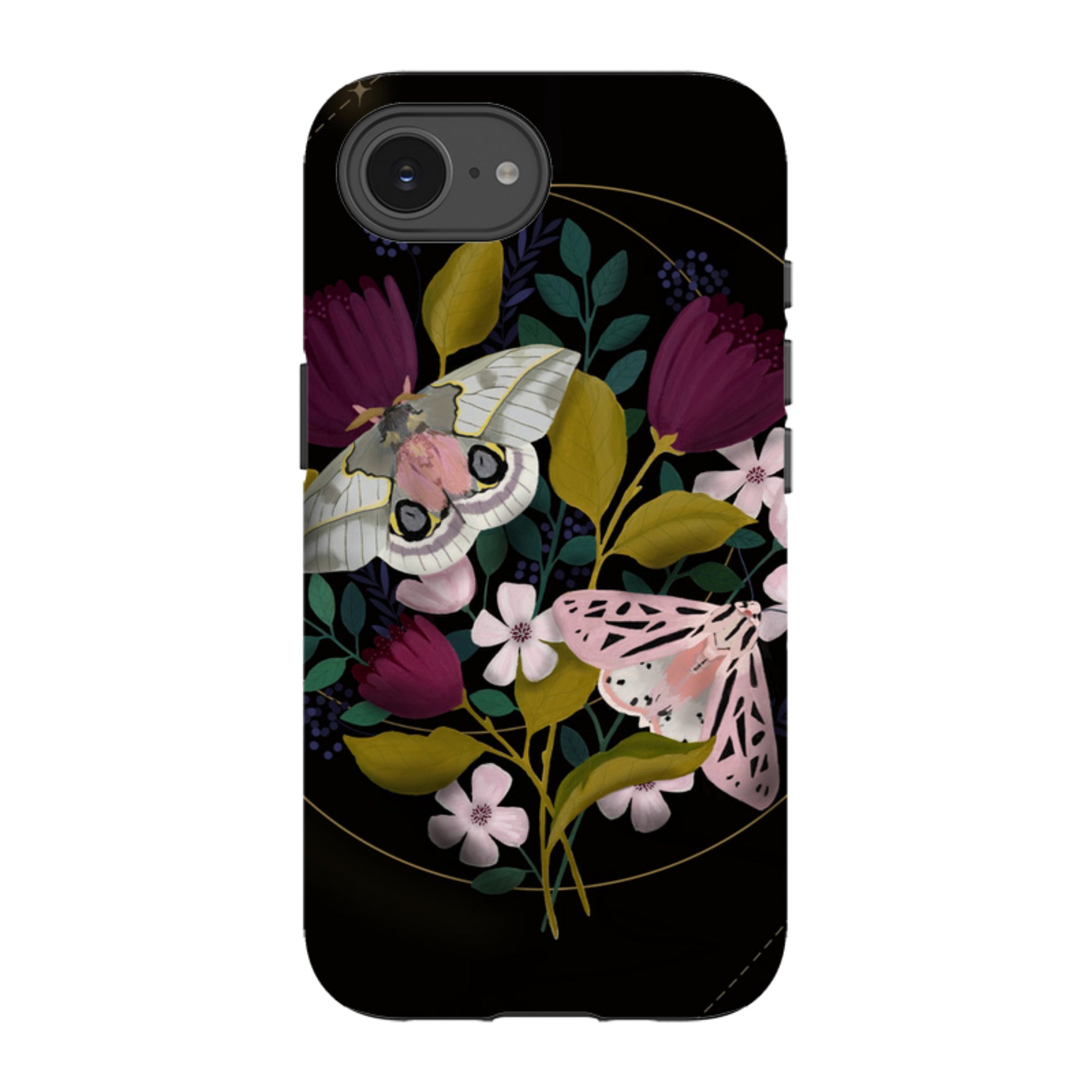 iPhone Tough Case - Moon Moths By Bex Parkin