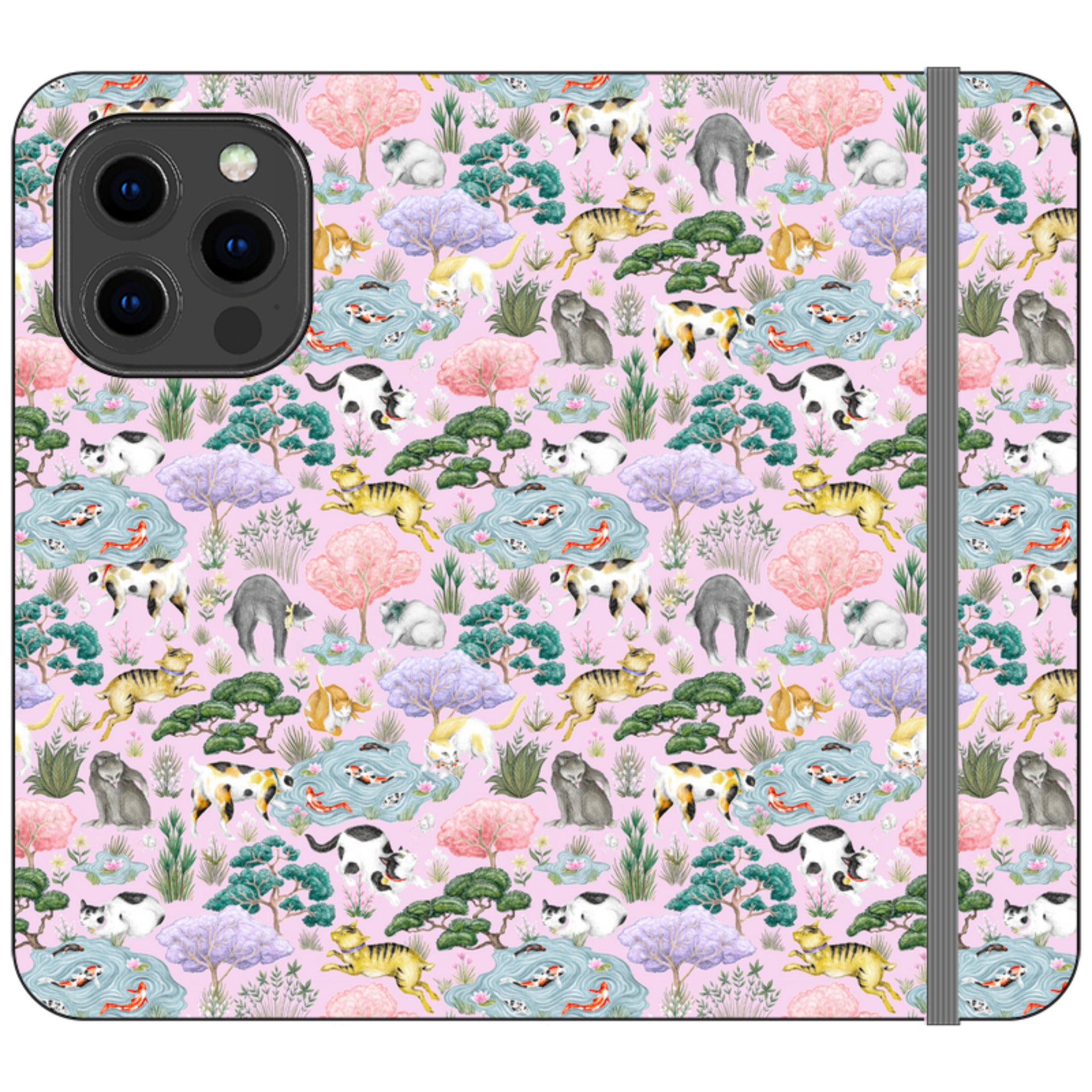 Cat Garden Wallet Case By Catherine Rowe