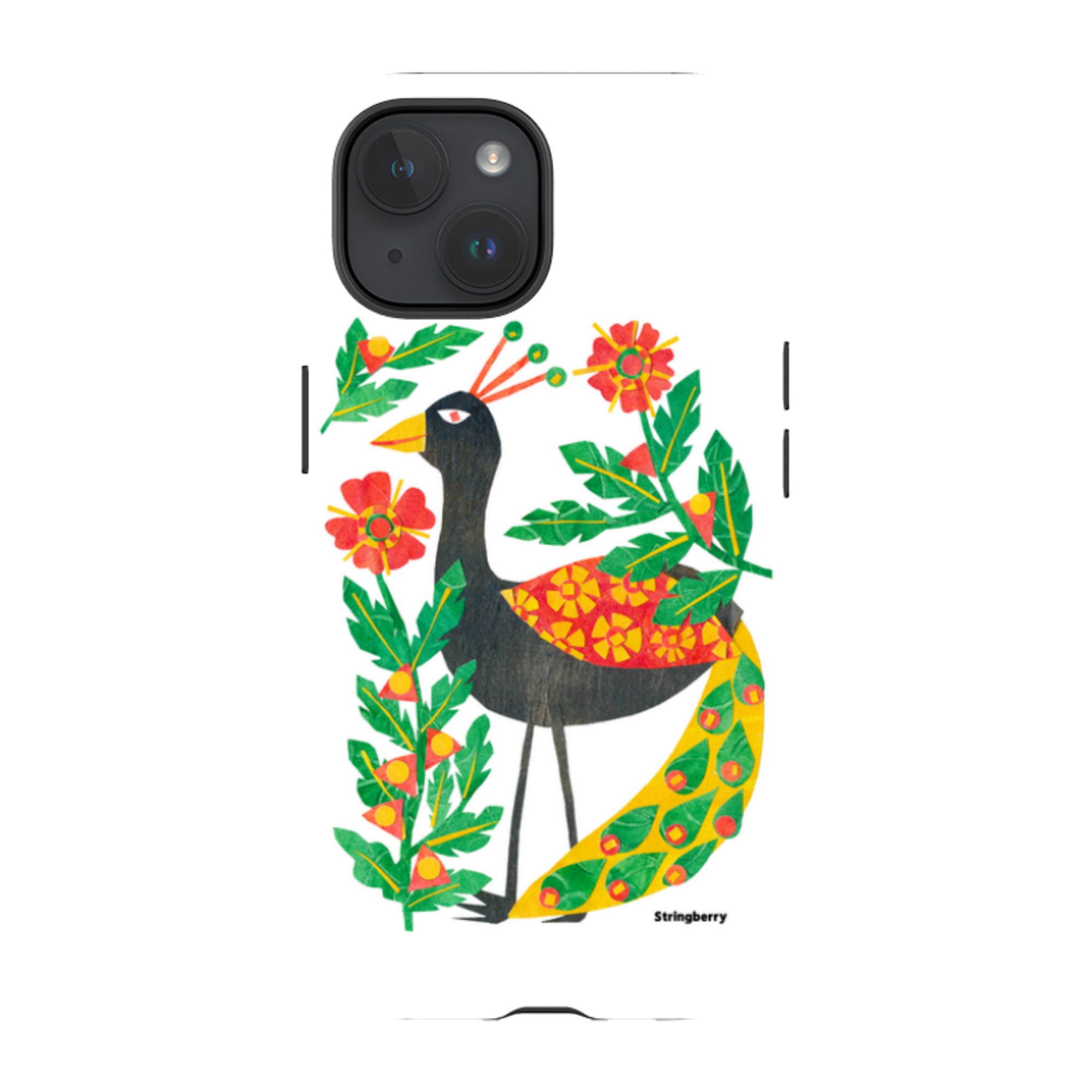 iPhone Tough Case - Folk Floral Peahen By Tracey English