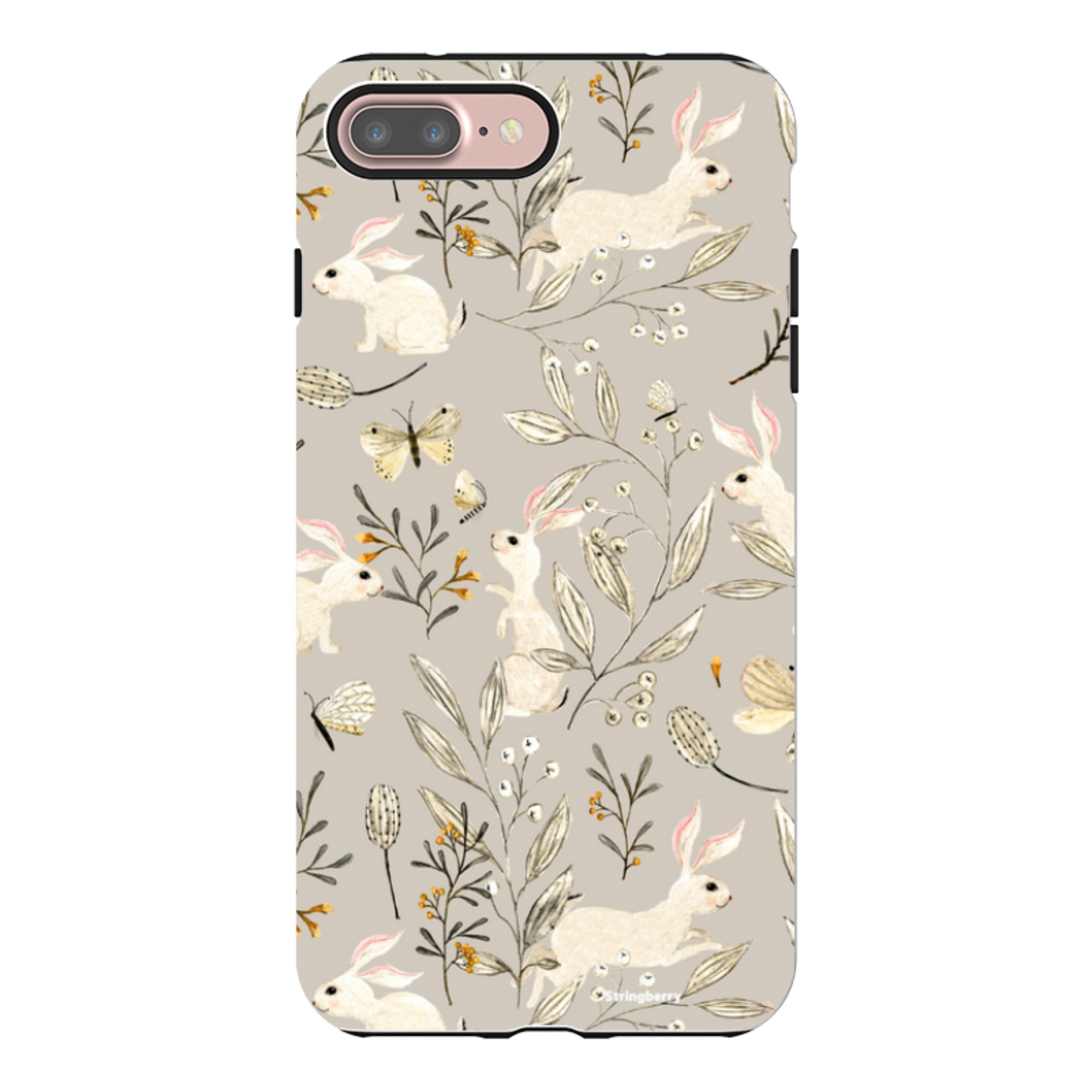 iPhone Tough Case - Bunnies Grey By Katherine Quinn