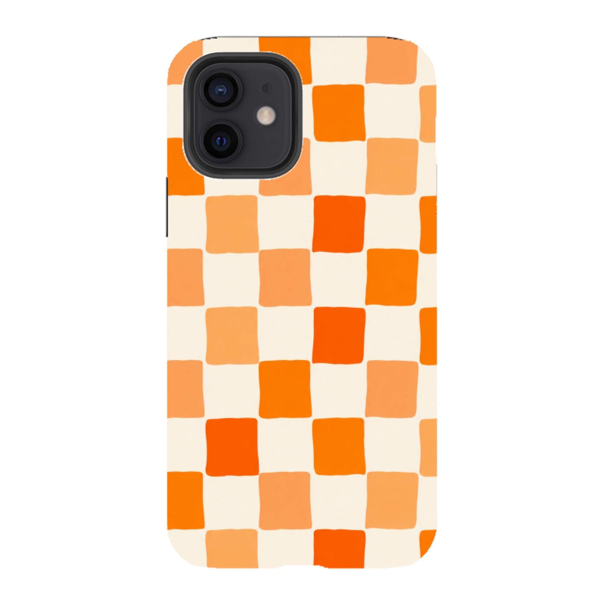 iPhone Tough Case - Orange Checkerboard