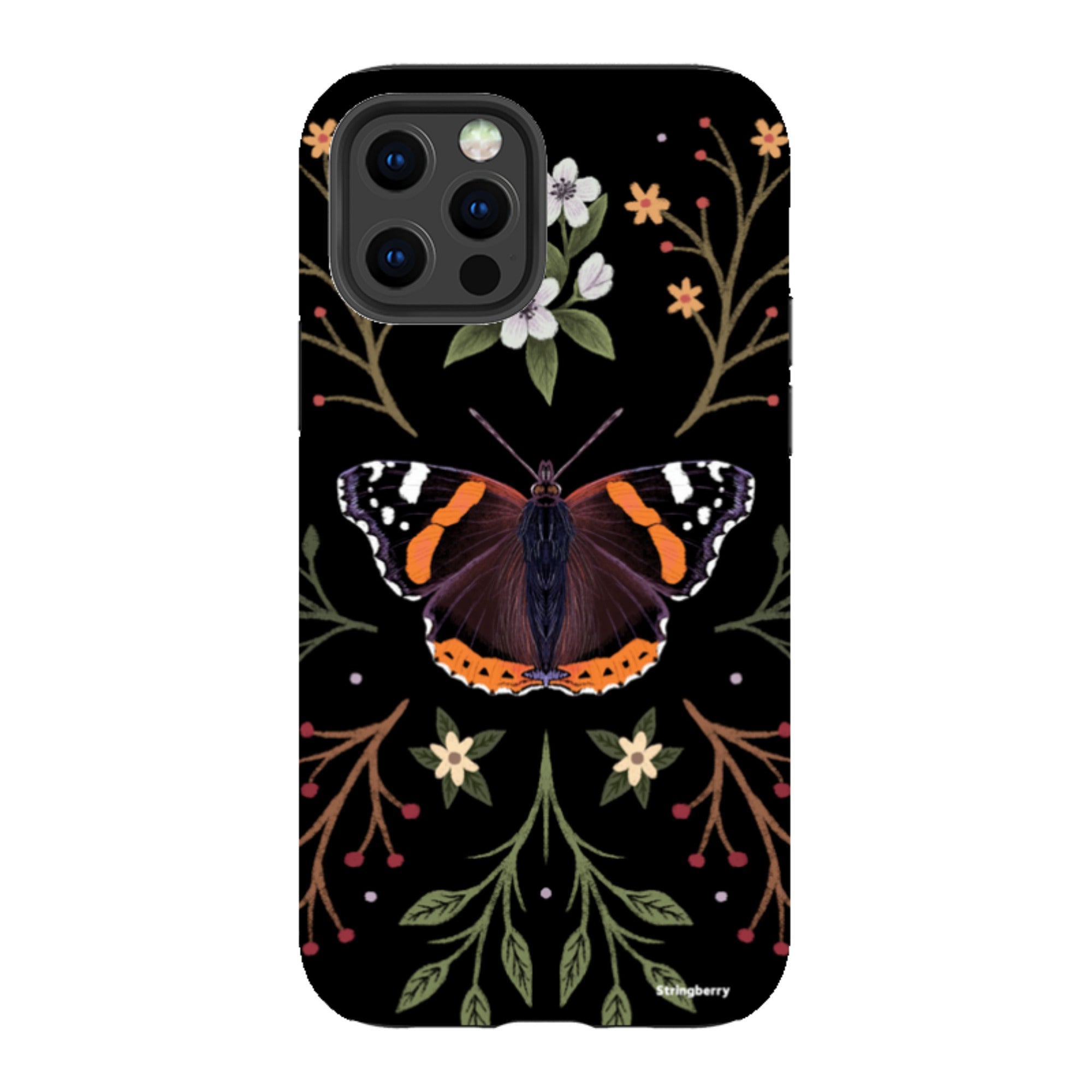 iPhone Tough Case - Red Admiral Butterfly By Anna Stead