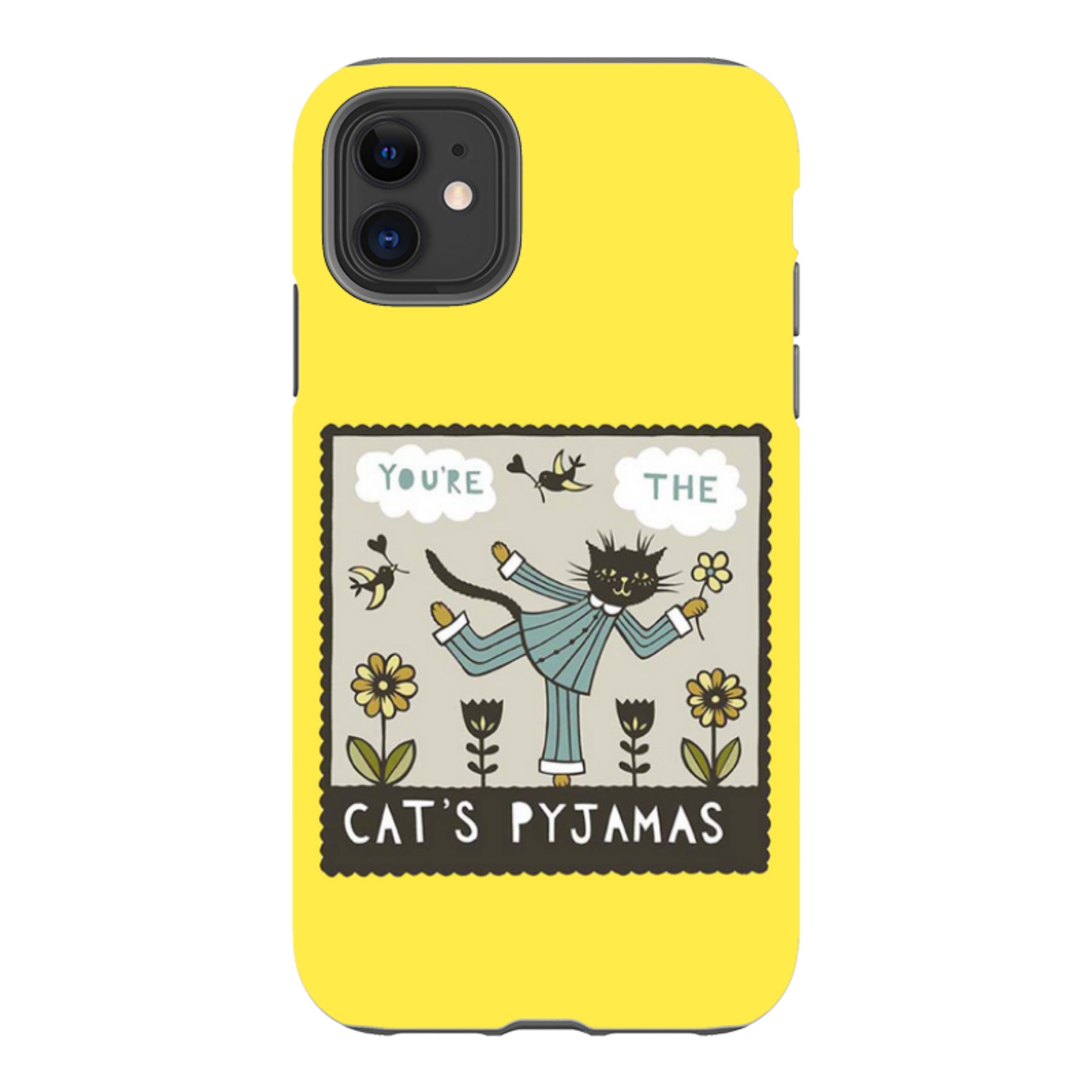 iPhone Tough Case - Cats Pyjamas Yellow By Suzy Taylor