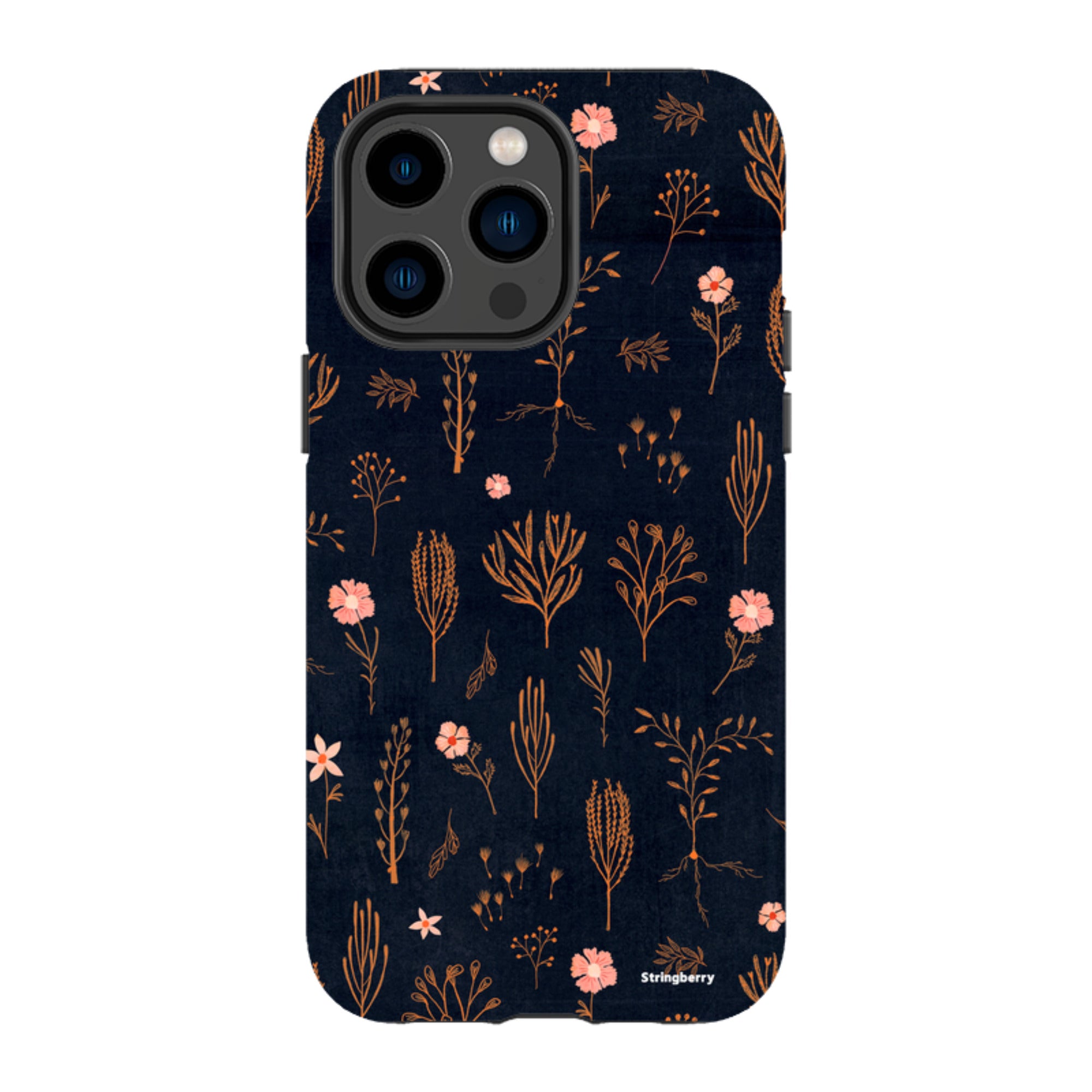 iPhone Tough Case - Floral Light Orange And Pink By Katherine Quinn