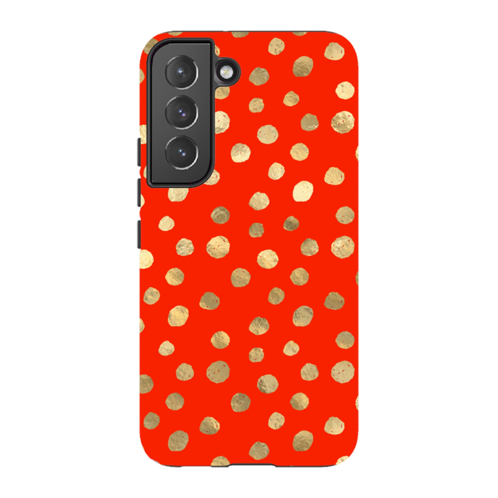 Samsung Tough Case - Red and Golden Dots