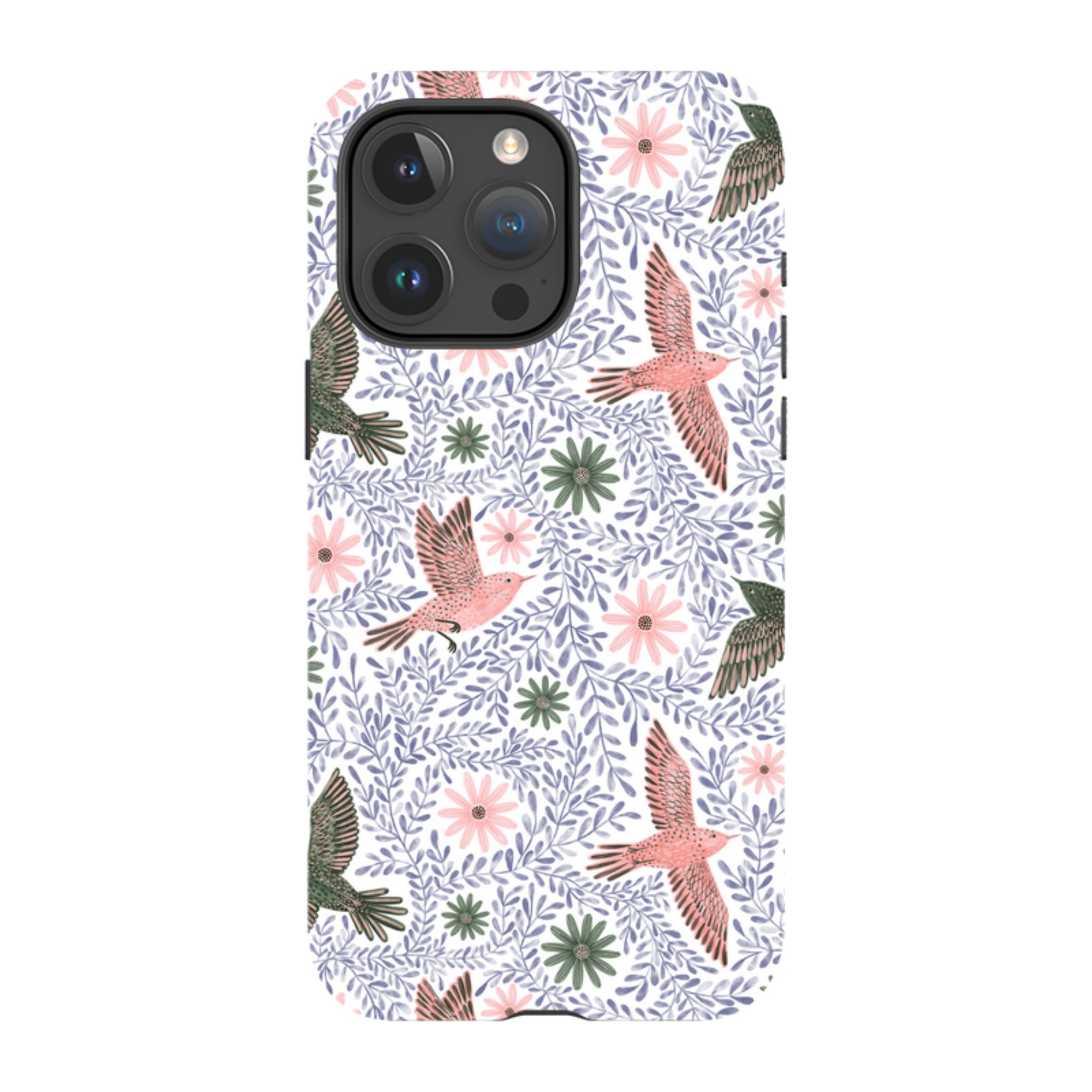 iPhone Tough Case - Bird Pattern Blue By Lee Foster Wilson