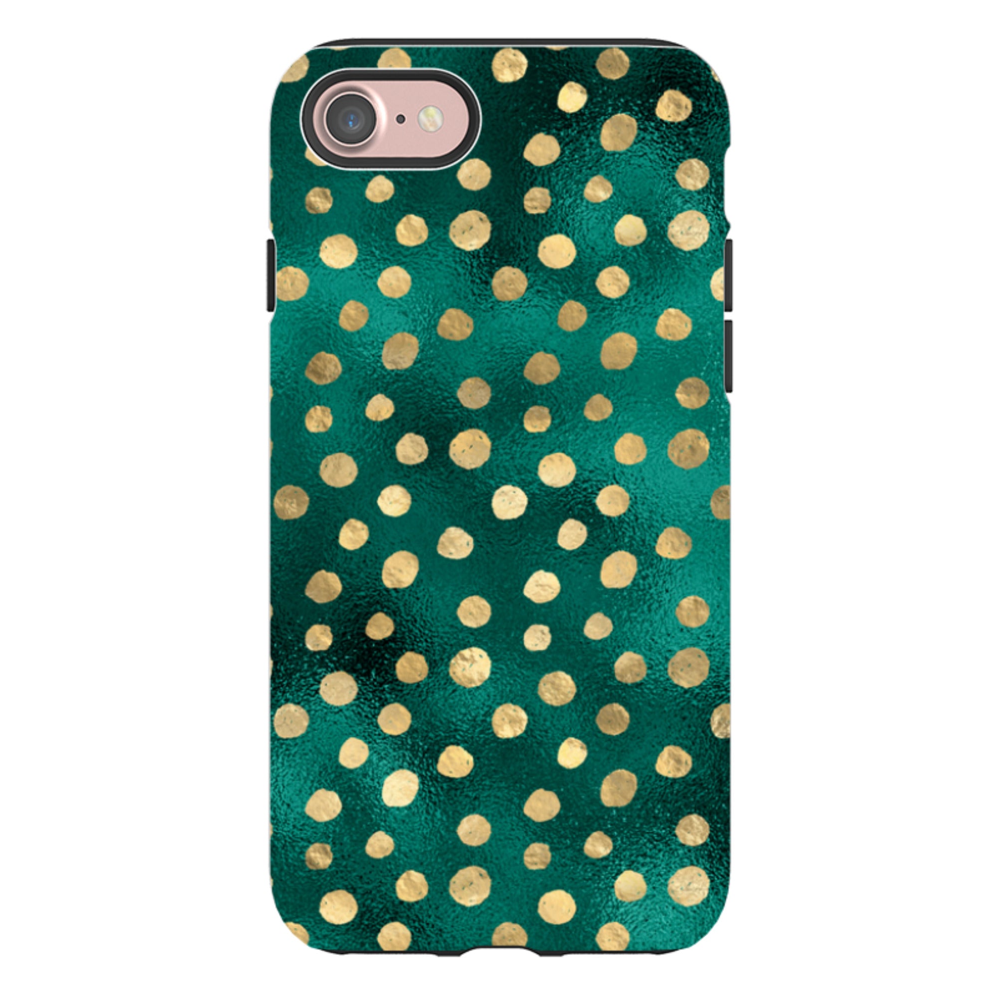iPhone Tough Case - Forest and Gold Dots