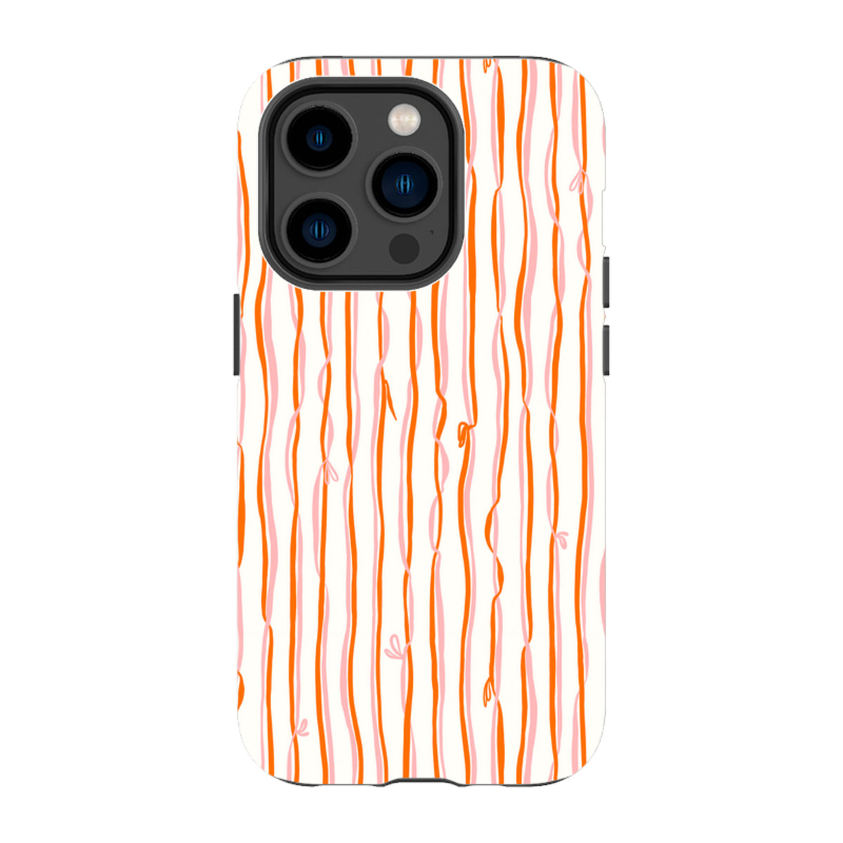 iPhone Tough Case - Ribbons orange and pink By Katherine Quinn