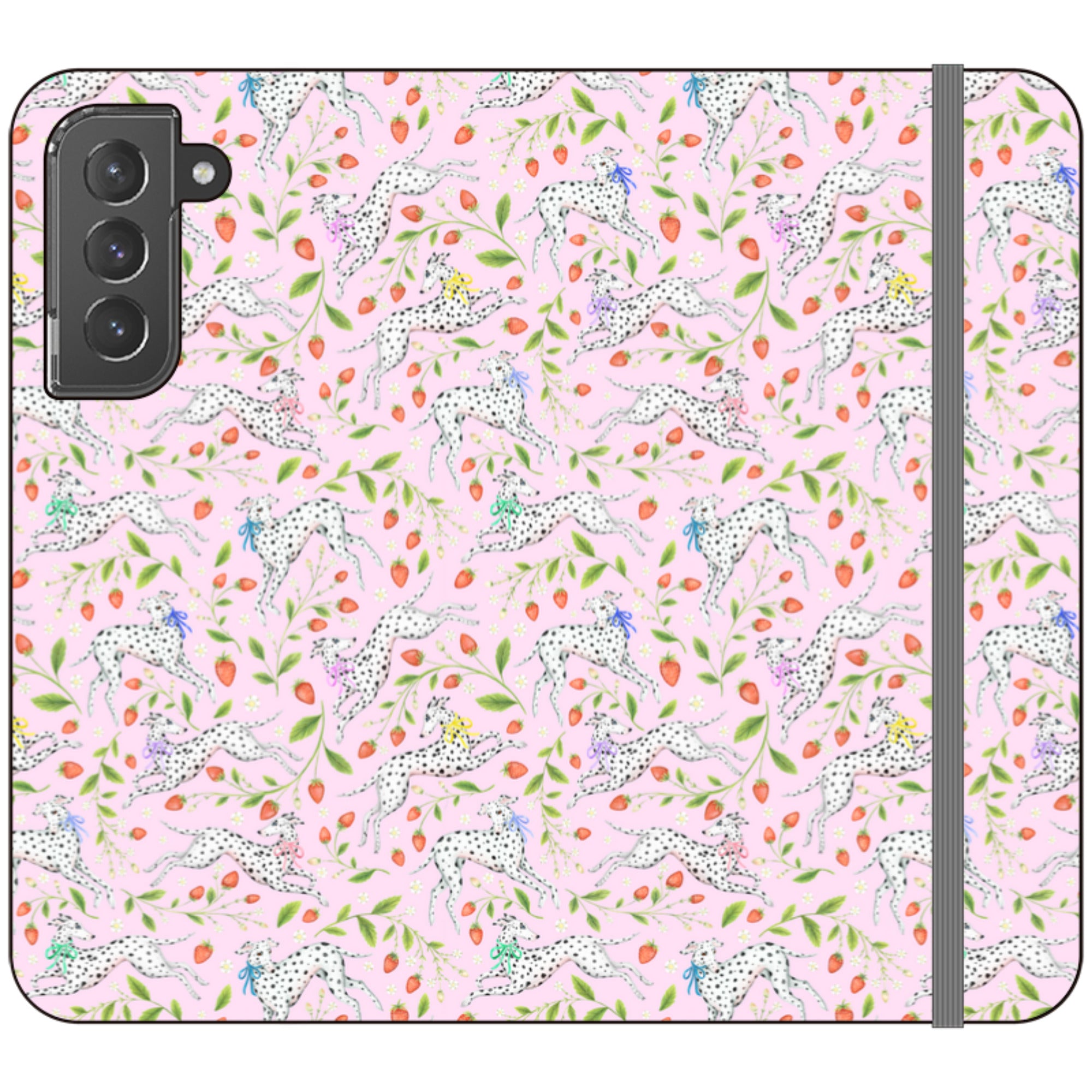 Spots and Strawbs Wallet Case By Catherine Rowe
