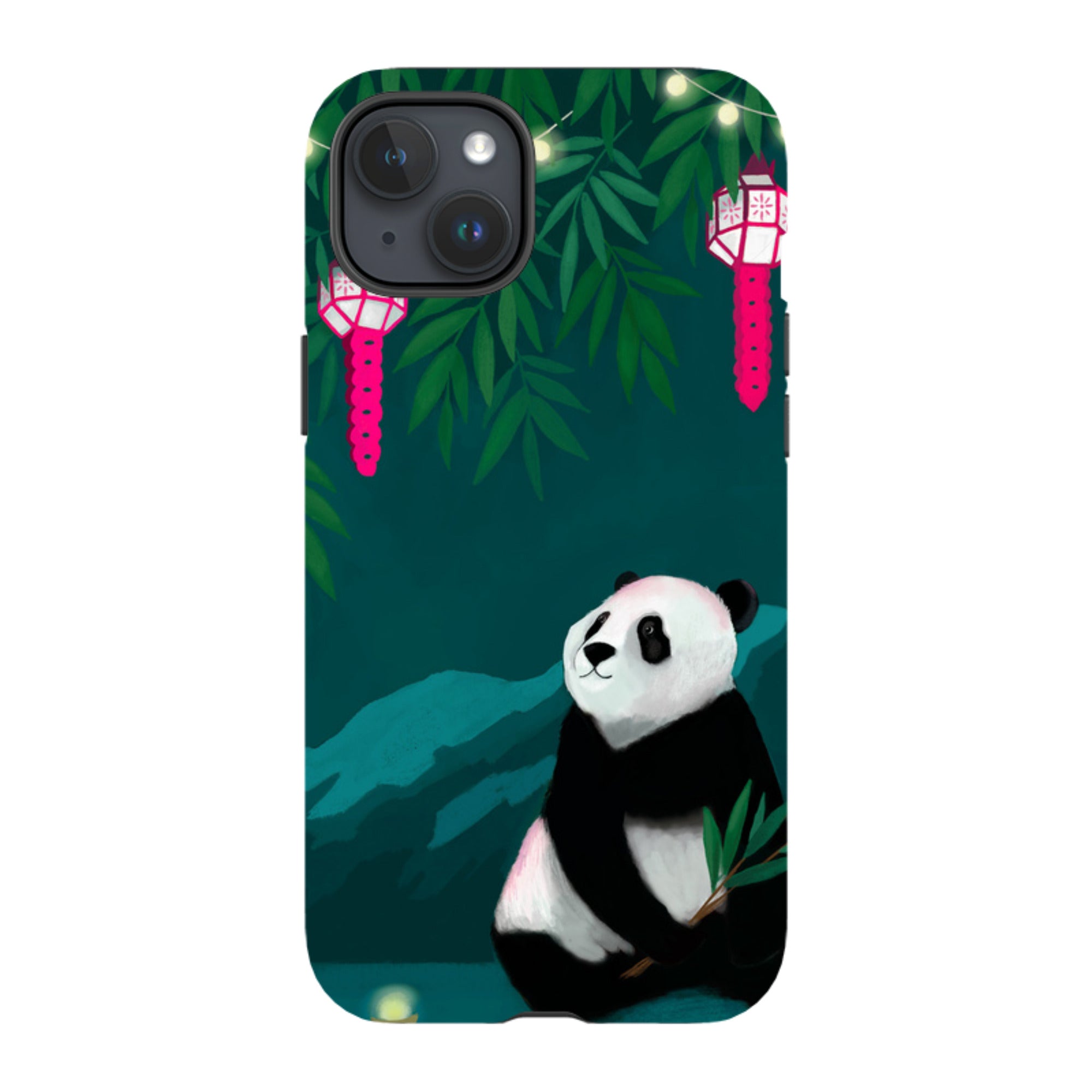iPhone Tough Case - Panda And Lanterns By Bex Parkin