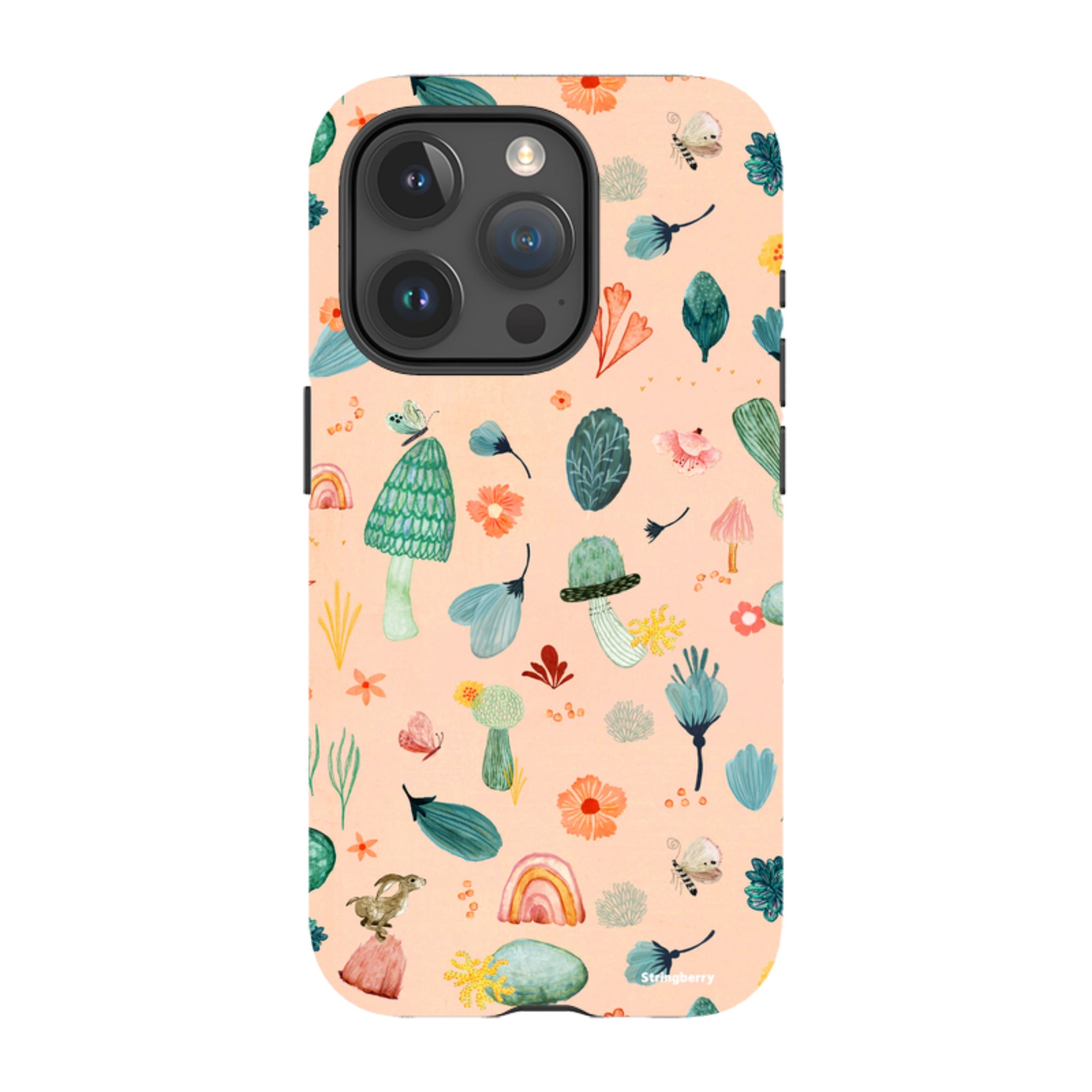 iPhone Tough Case - Mushroom World Pink By Katherine Quinn