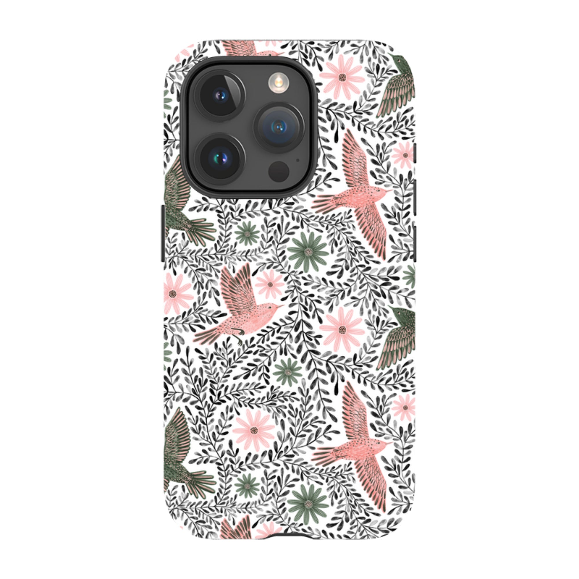 iPhone Tough Case - Bird Pattern Black By Lee Foster Wilson