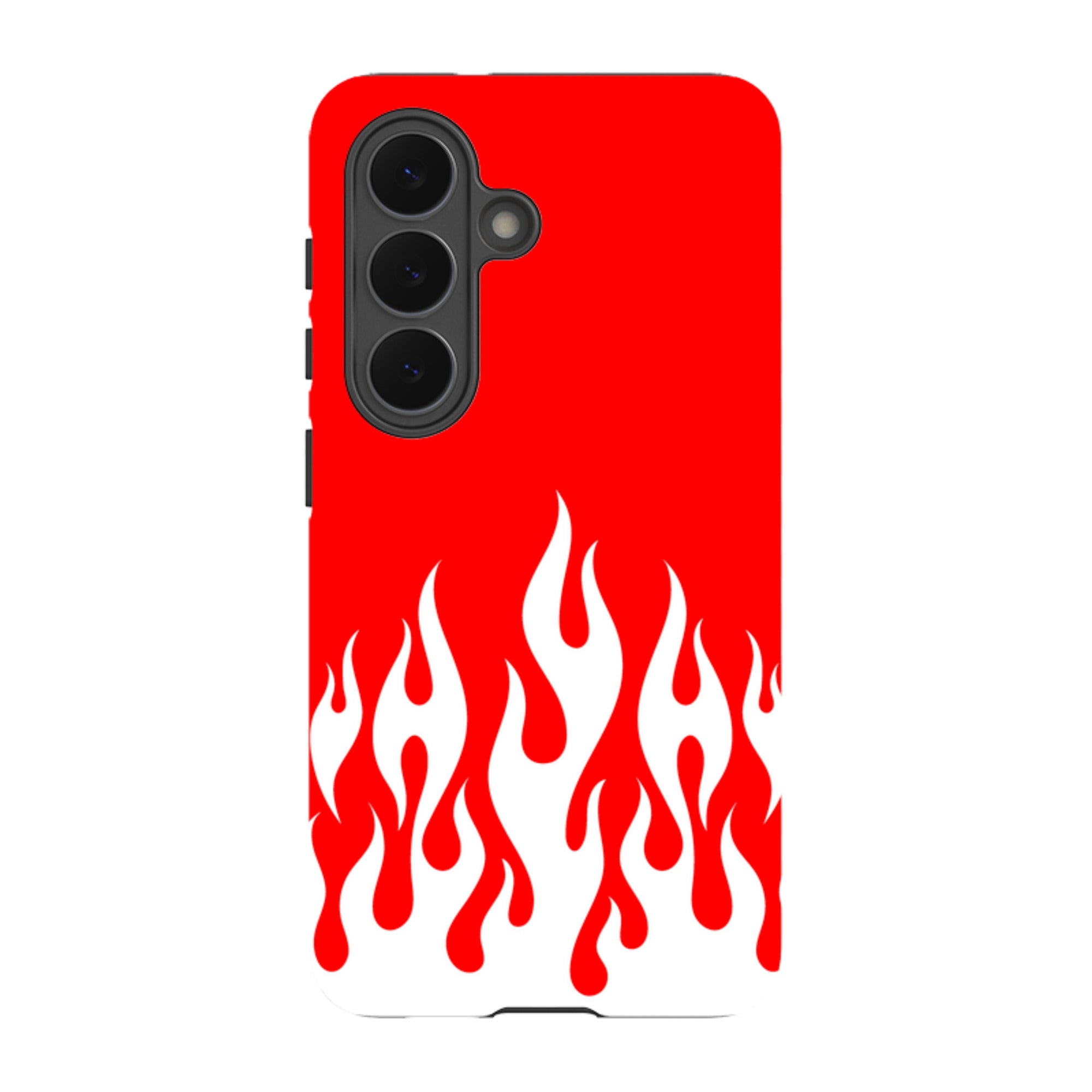Samsung Tough Case - White Flames Red