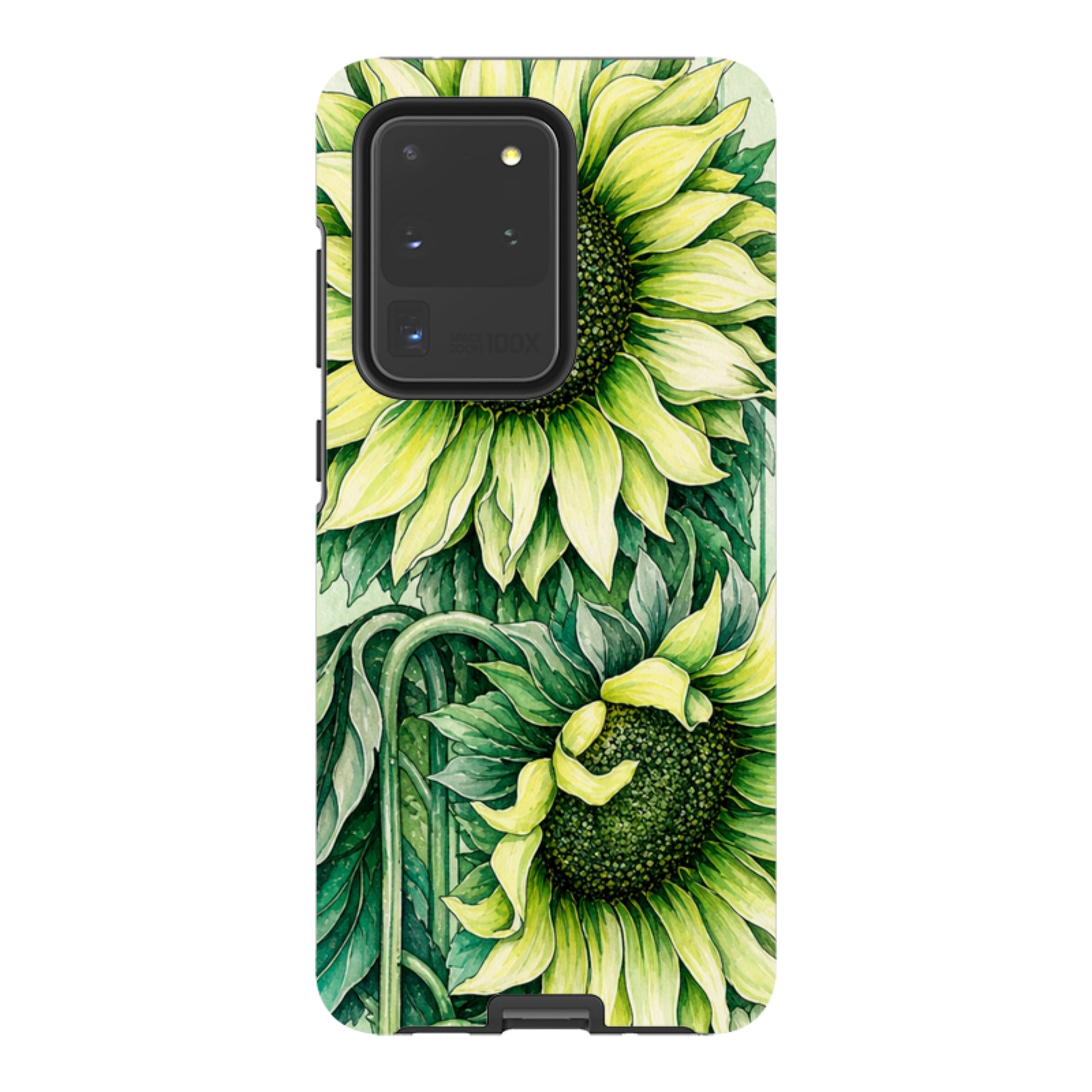 Samsung Tough Case - Sage Green Sunflower