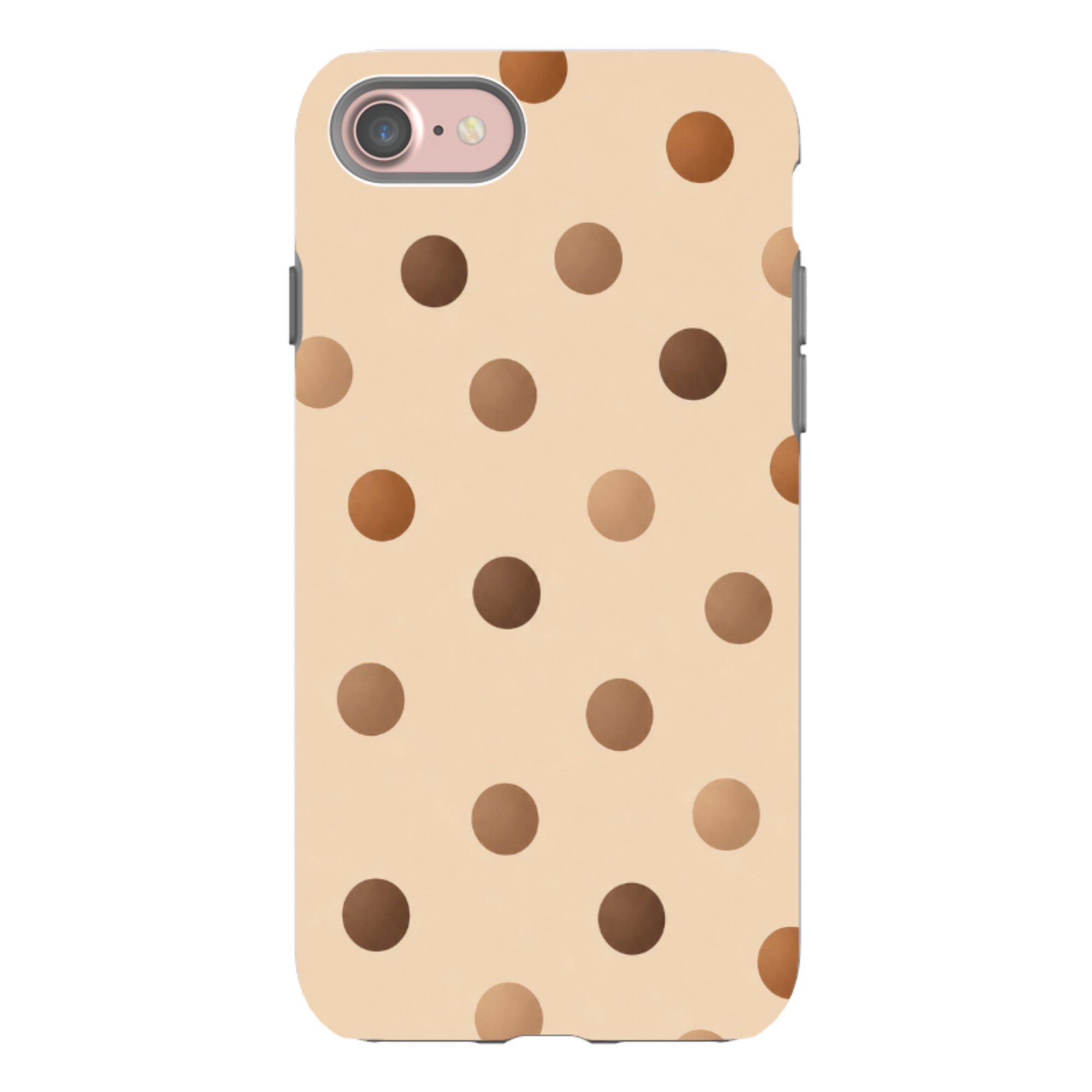 iPhone Tough Case - Brown Polka Dot