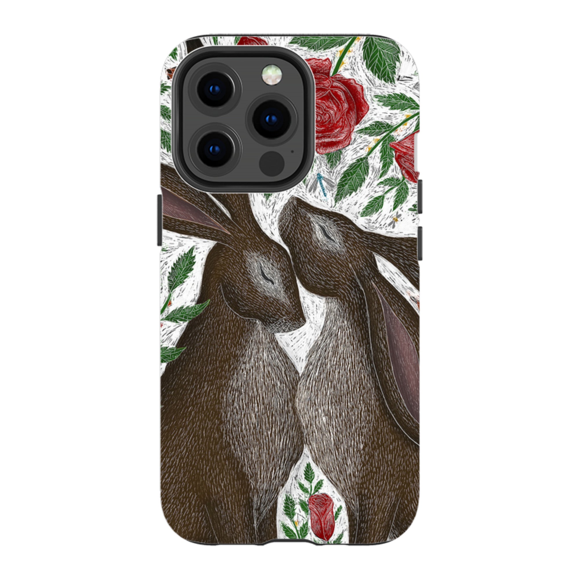 iPhone MagSafe Tough Case - Hares and Red Roses By Catherine Rowe
