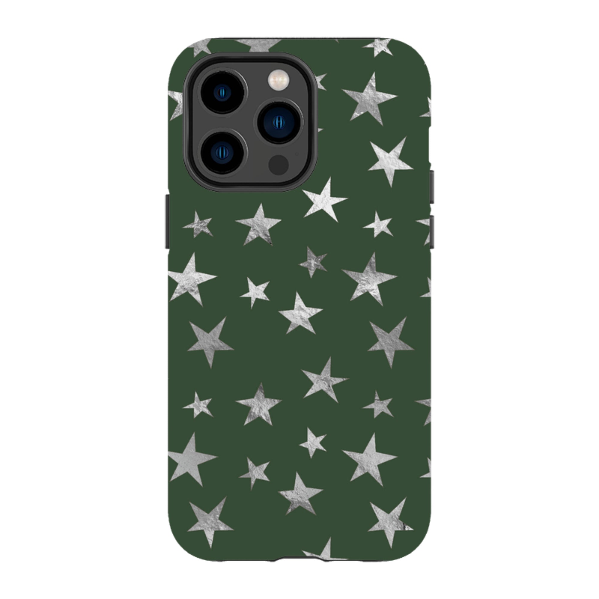 iPhone Tough Case - Green and Silver Stars