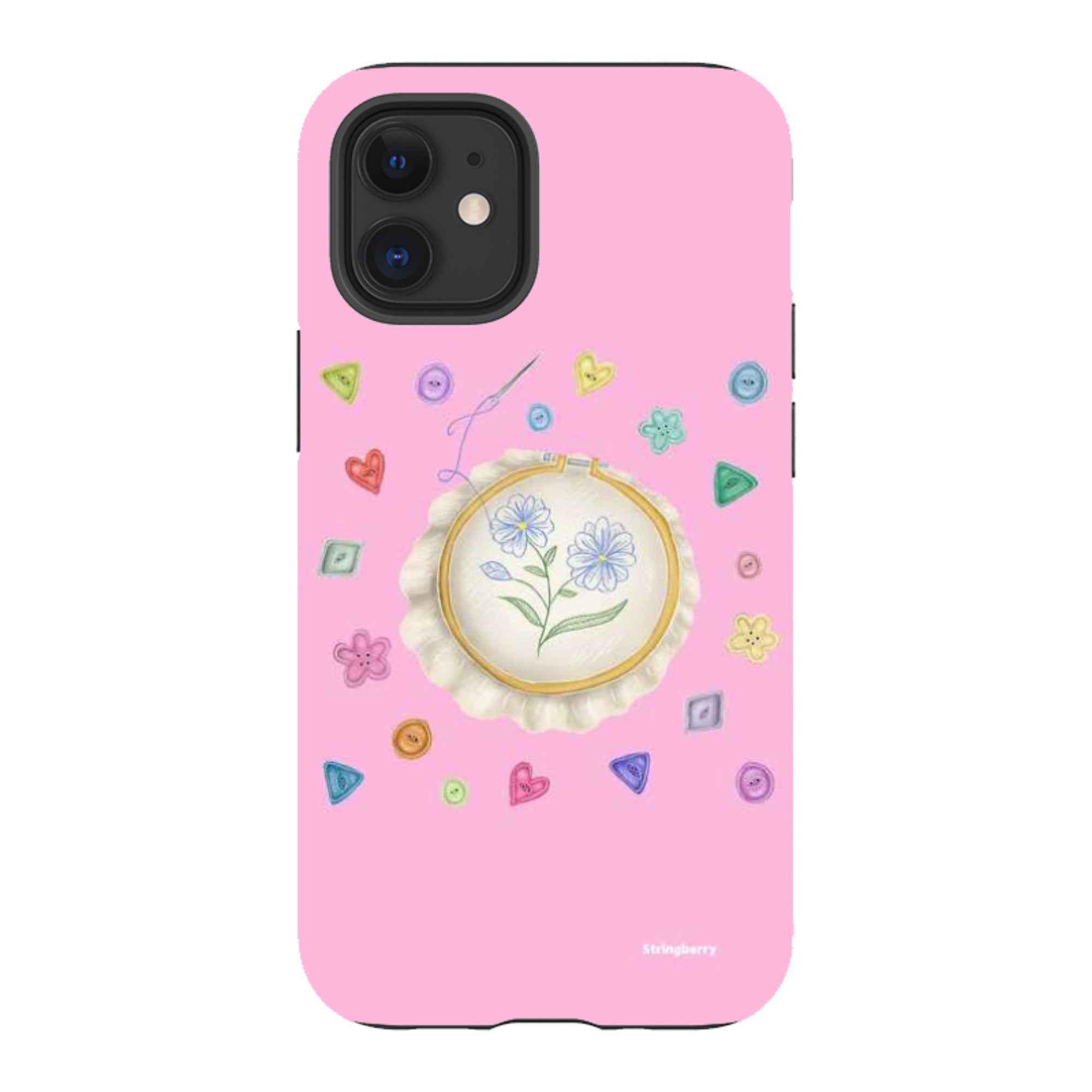 iPhone Tough Case - Flower Buttons Needlework By Catherine Rowe