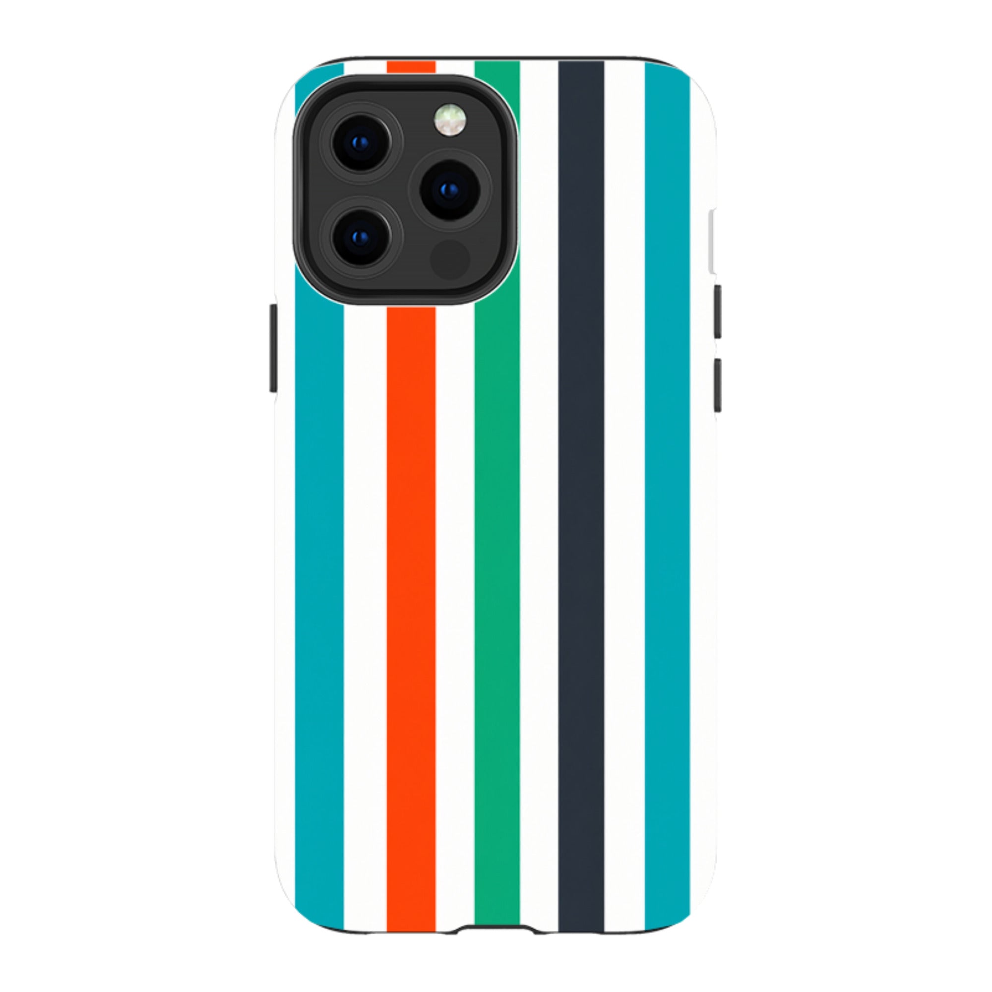 iPhone Tough Case - Orange & Teal Stripe