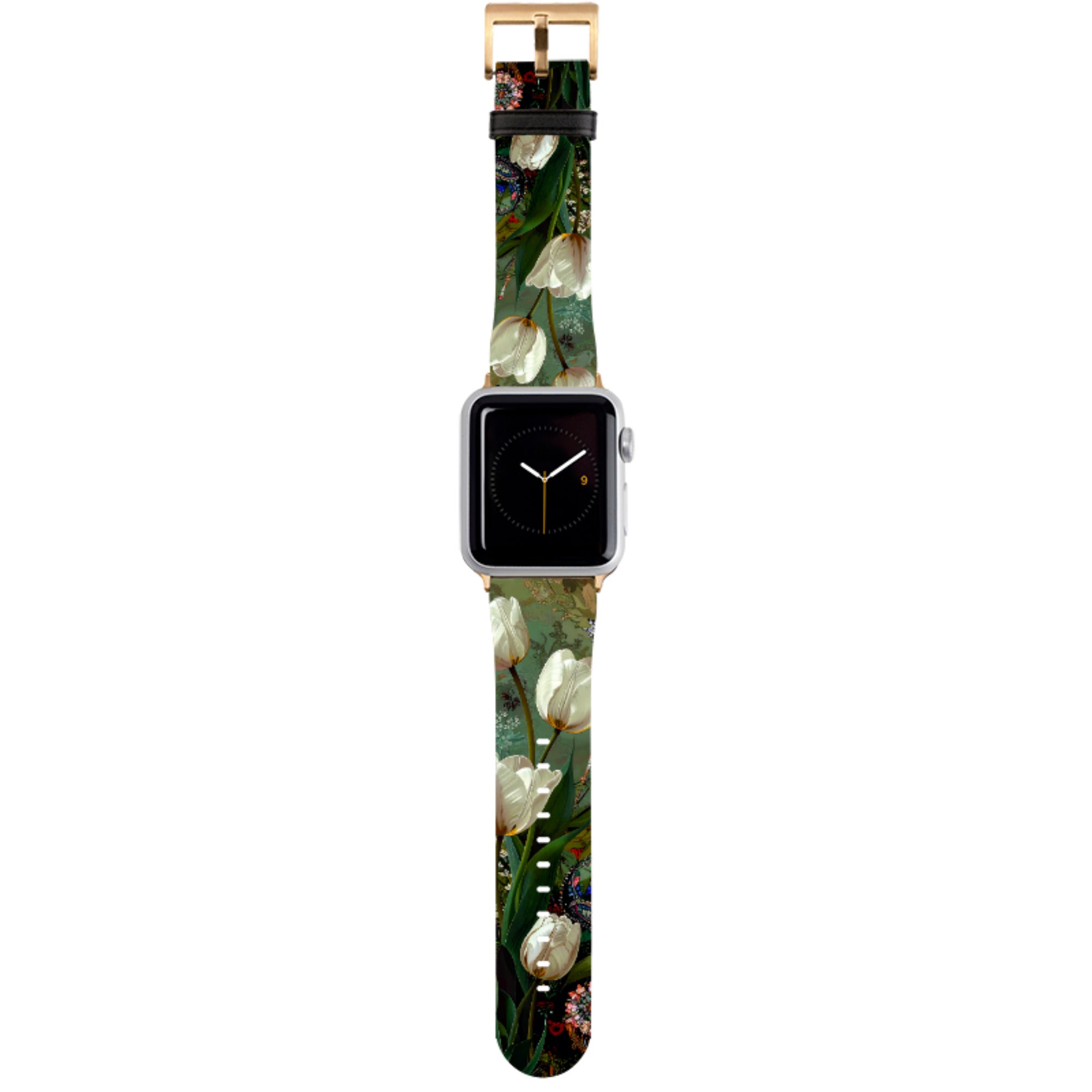 Green Vyne White Tulips Apple Watch Strap