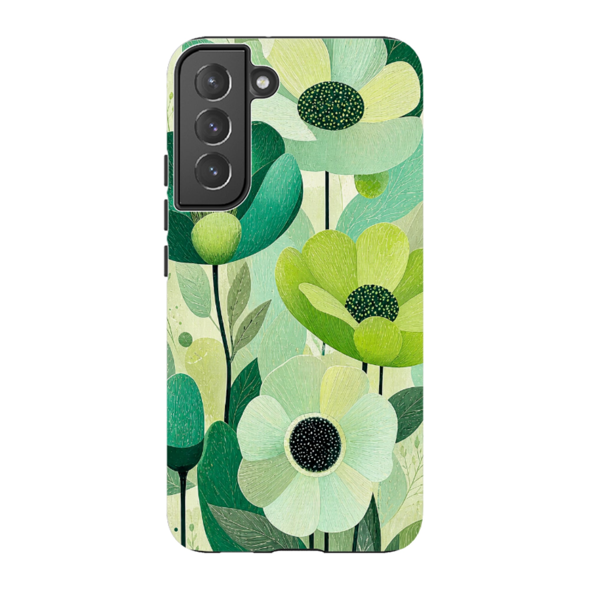 Samsung Tough Case - Mint Woodgrain Floral