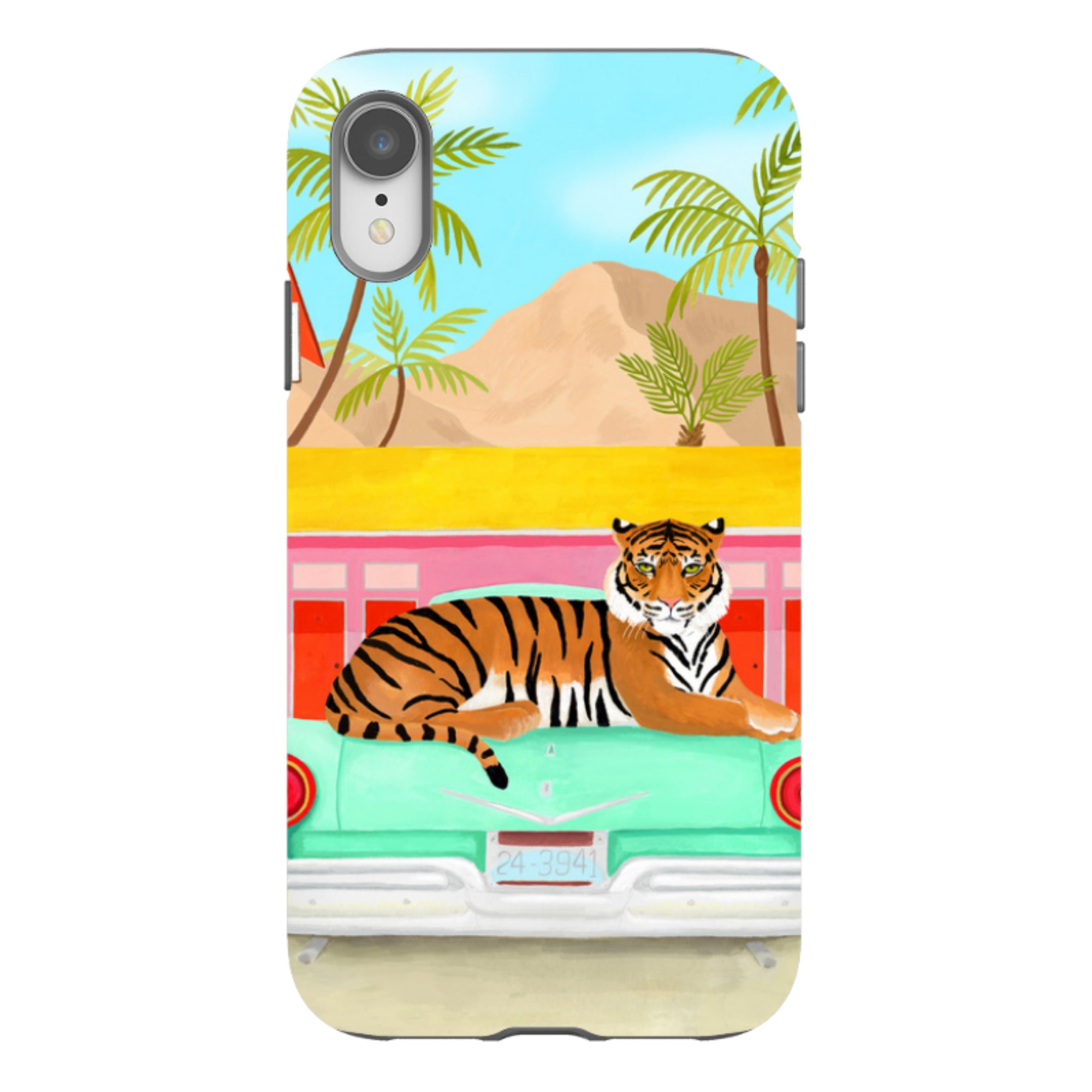 iPhone Tough Case - Palm Motel Tiger By Bex Parkin