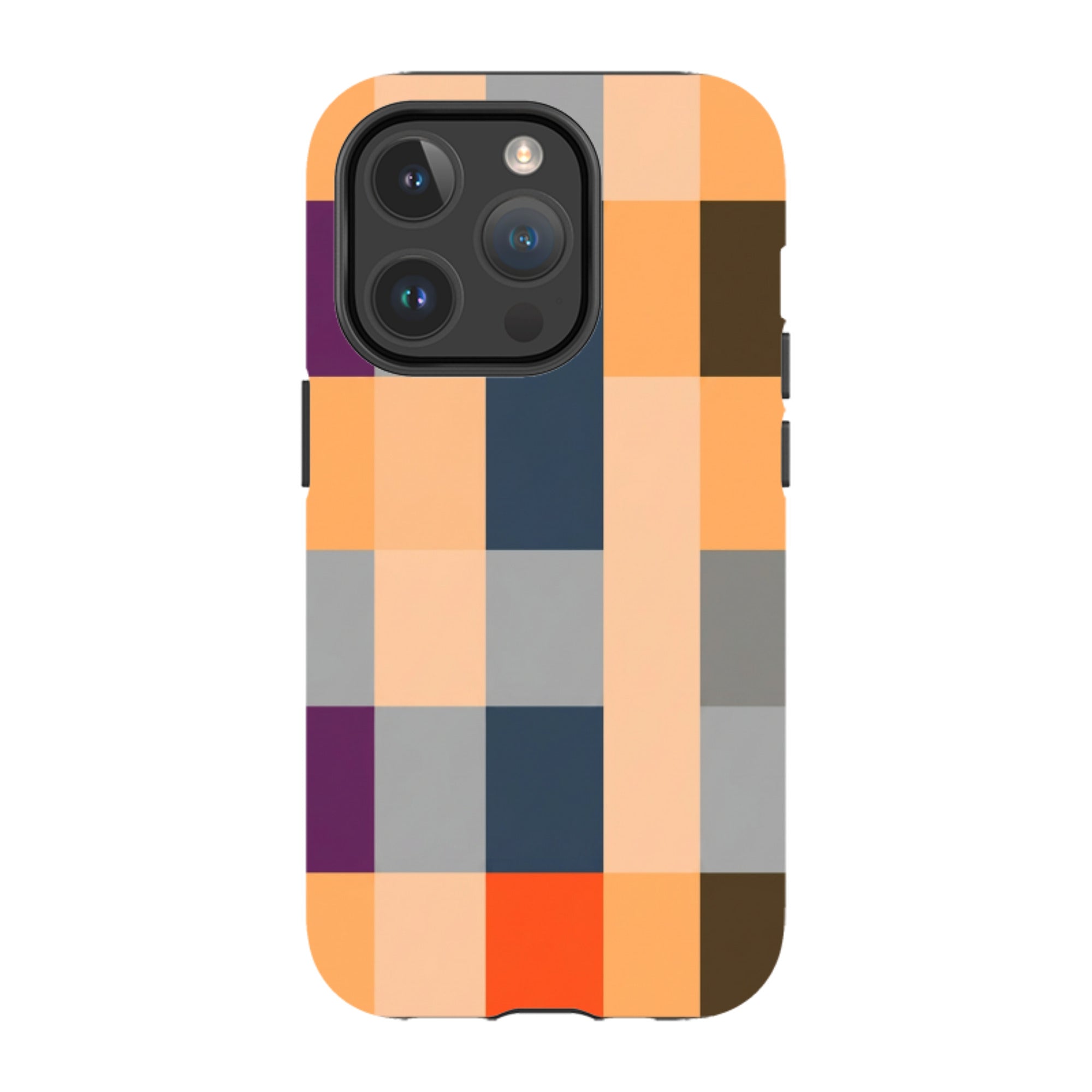 iPhone MagSafe Tough Case - Orange and Purple Plaid