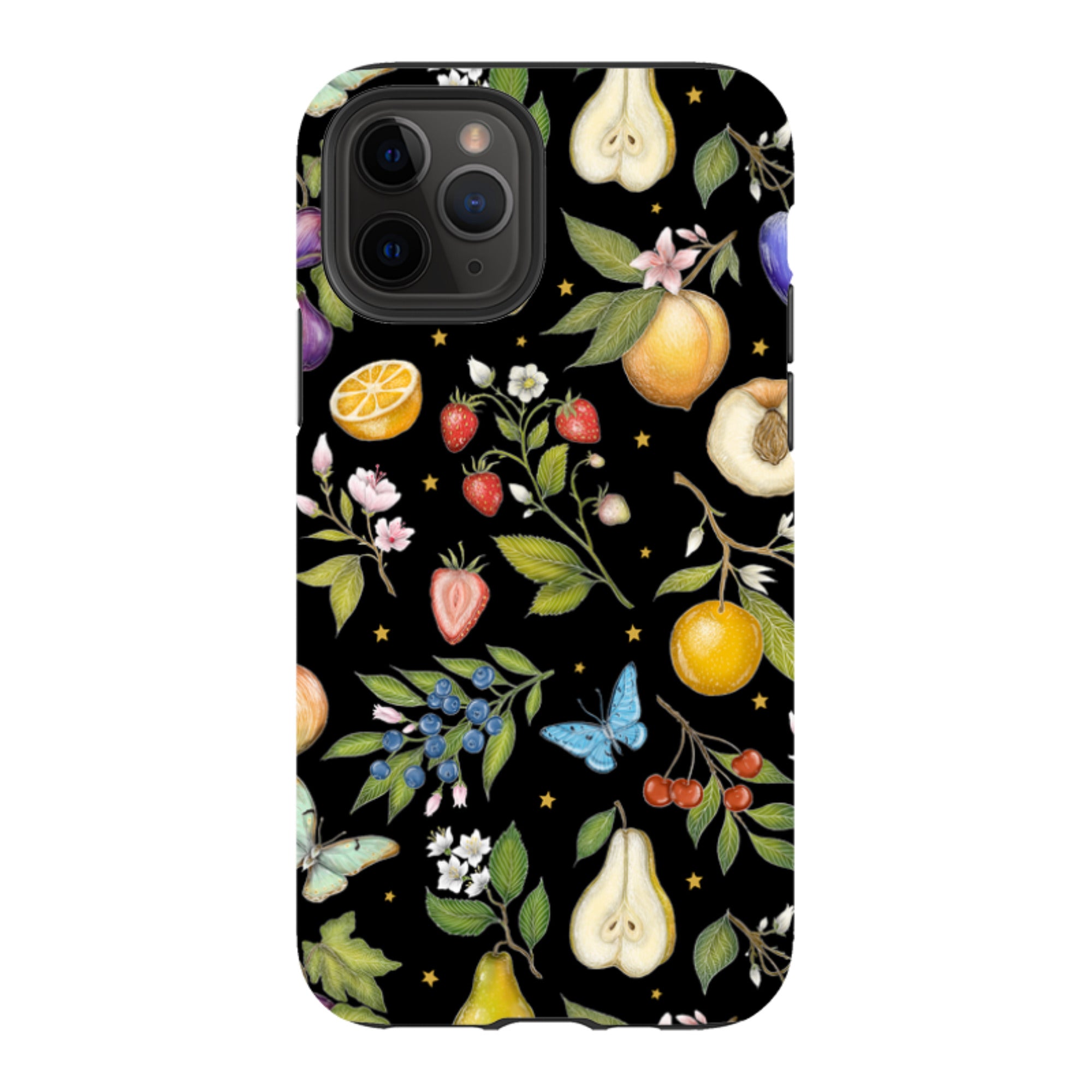 iPhone Tough Case - Black Fruits By Catherine Rowe