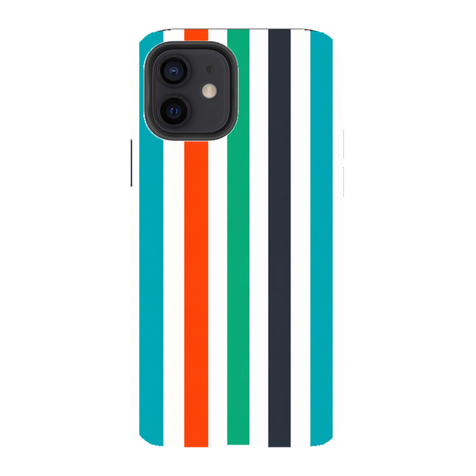 iPhone Tough Case - Orange & Teal Stripe