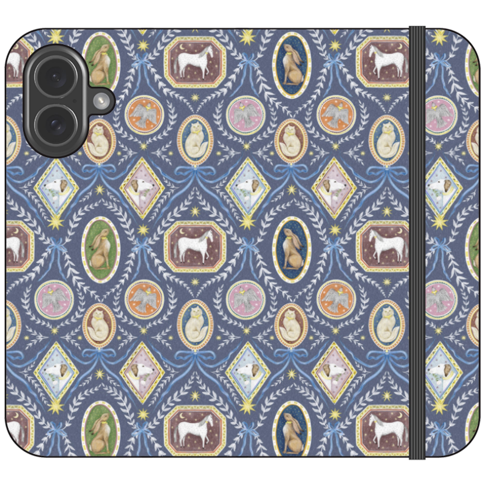 Charleston Dusk Blue Wallet Case By Catherine Rowe