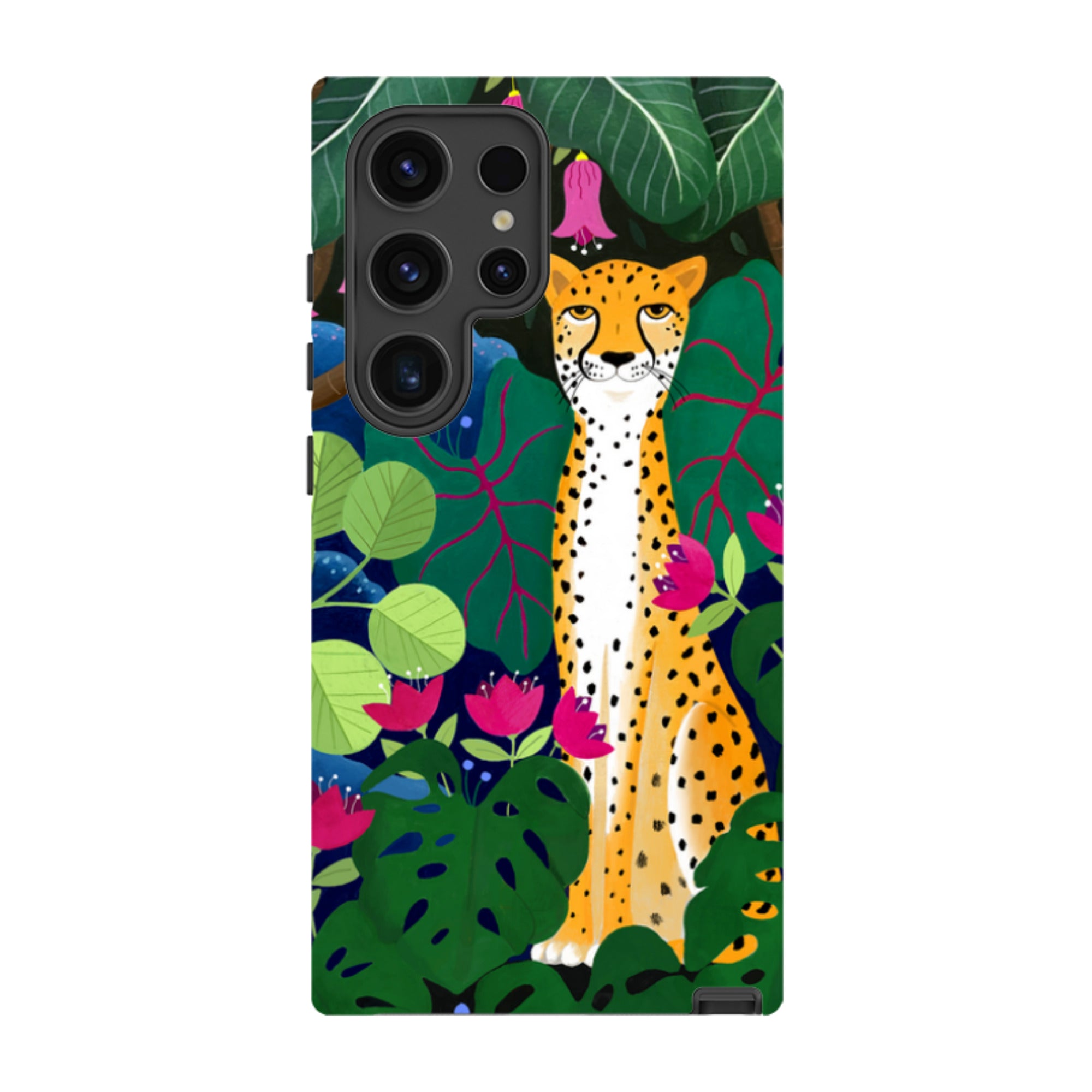 Samsung Tough Case - Cheetah And Monstera By Bex Parkin