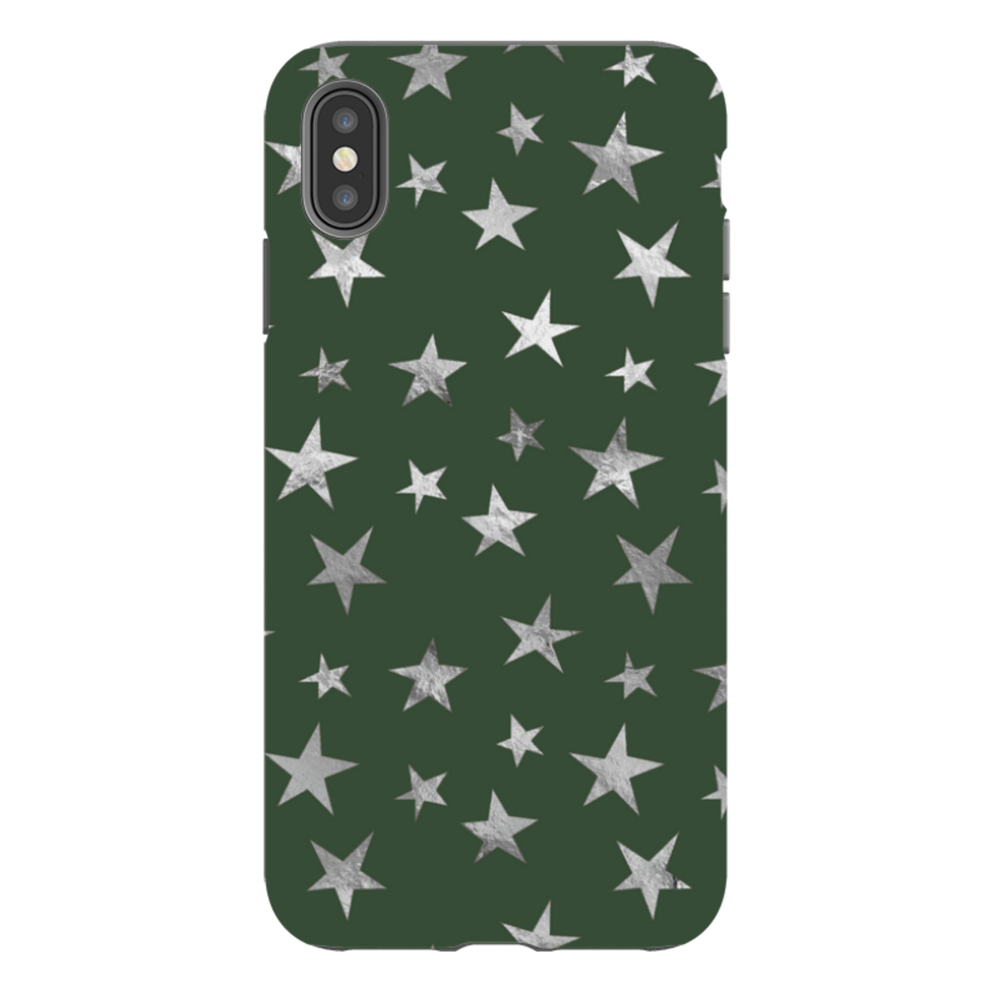 iPhone Tough Case - Green and Silver Stars