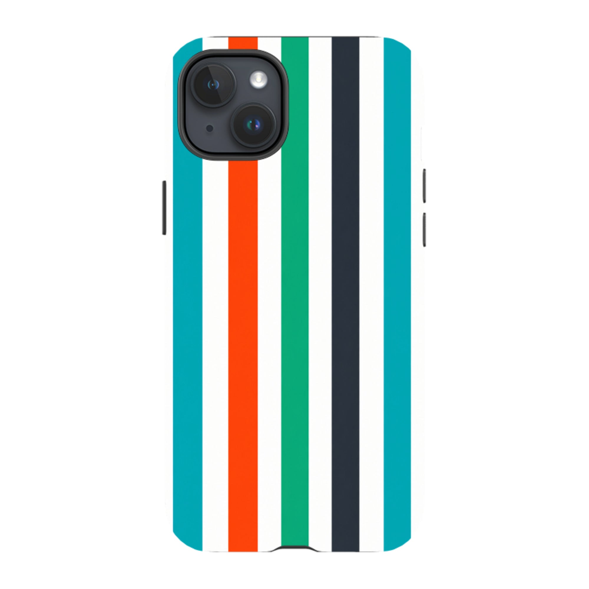 iPhone Tough Case - Orange & Teal Stripe