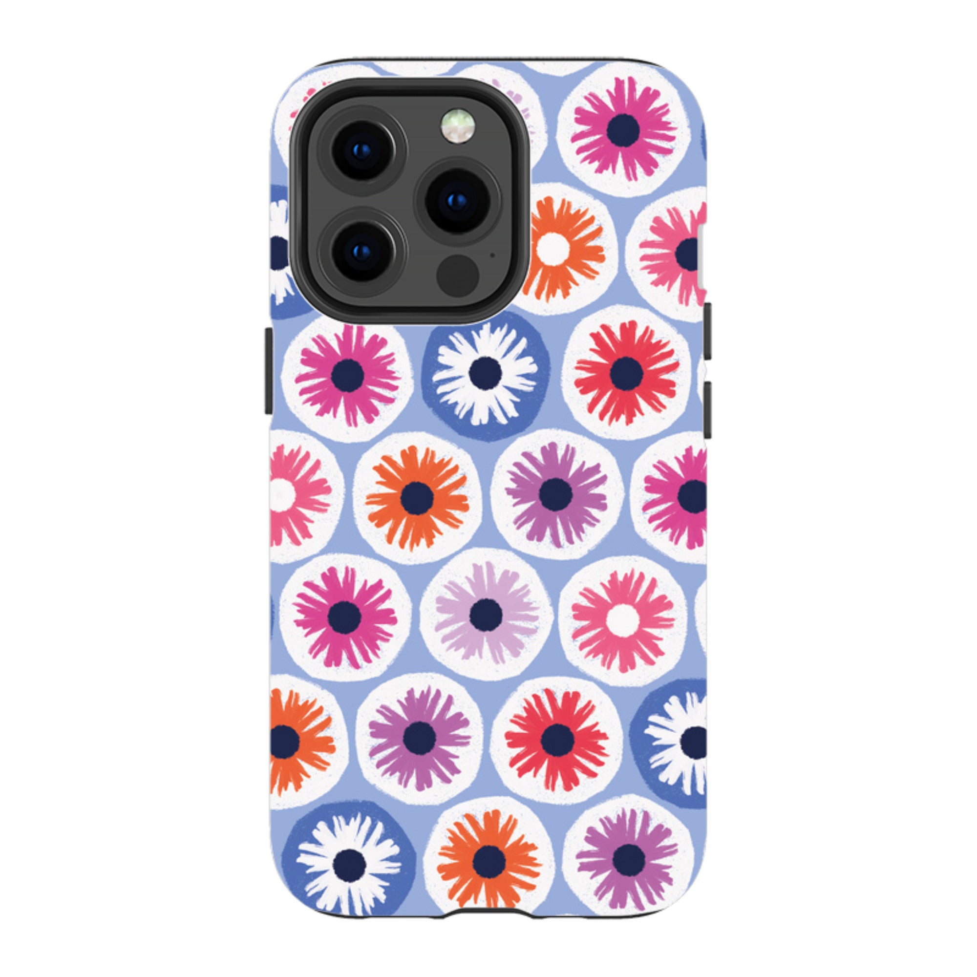 iPhone Tough Case - Penny Flowers Light Blue By Ali Brookes
