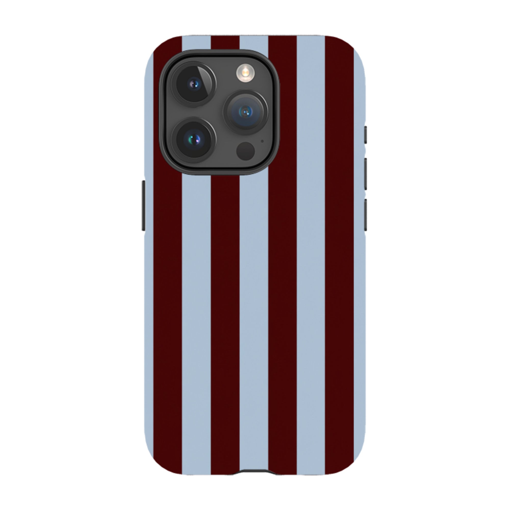 iPhone Tough Case - Claret & Sky Blue Stripe