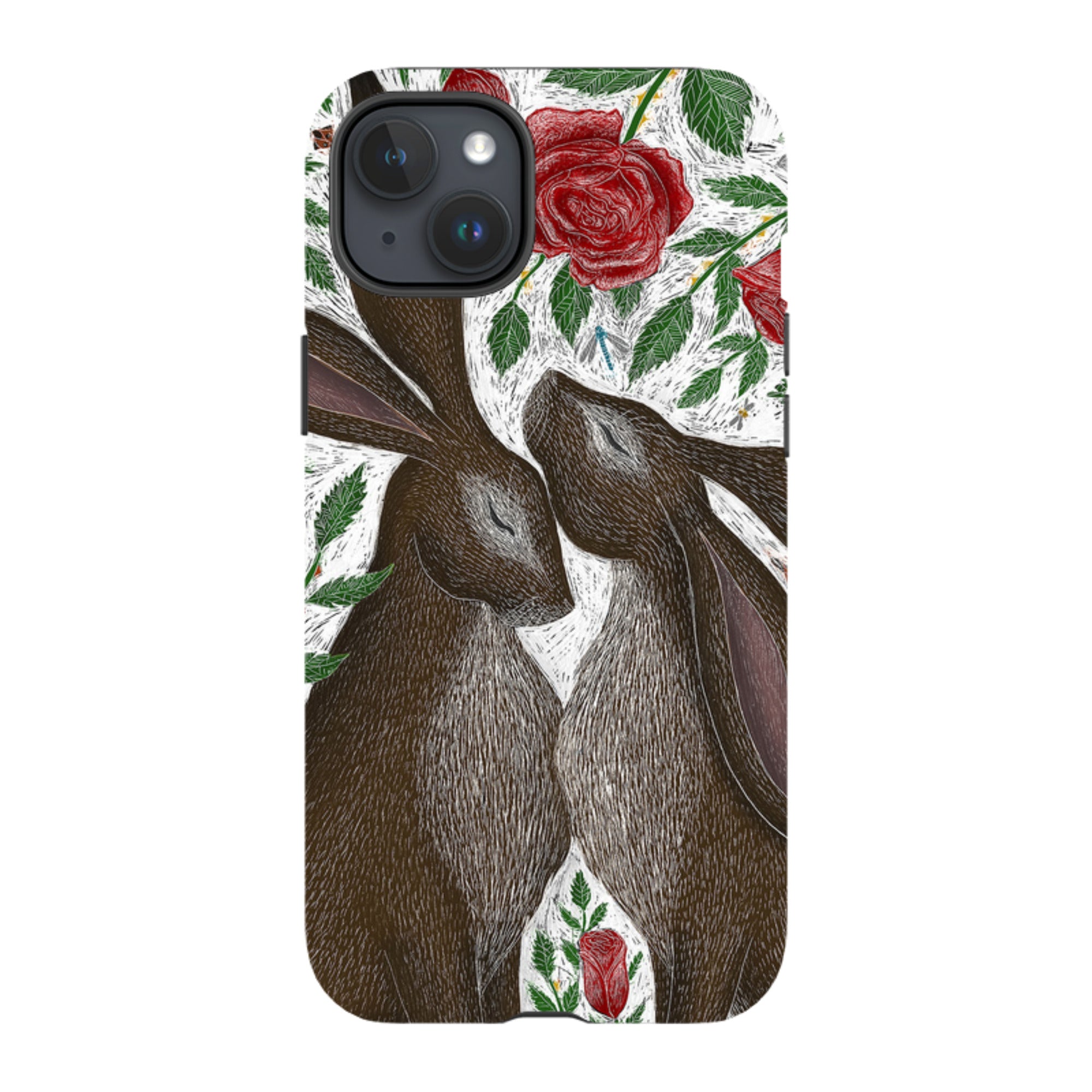 iPhone MagSafe Tough Case - Hares and Red Roses By Catherine Rowe