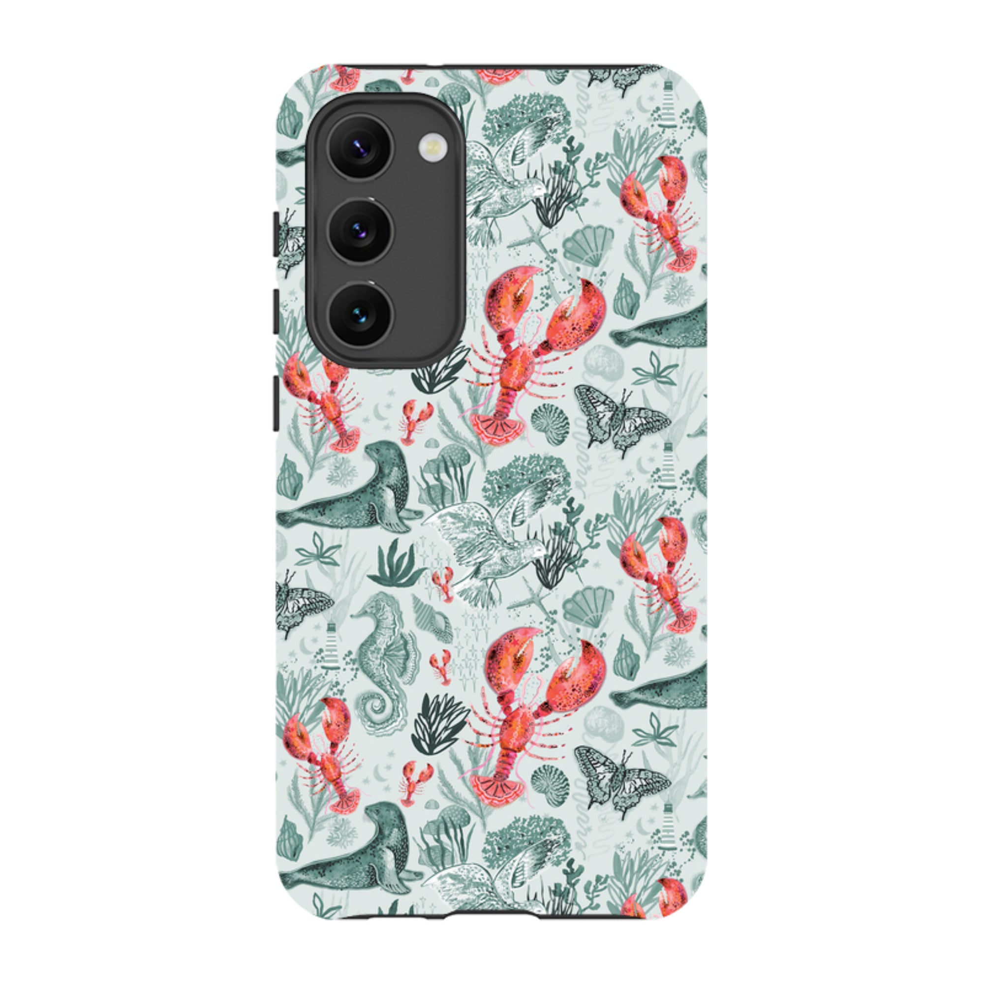 Samsung Tough  Case - Teal Seals and Lovely Lobsters By Emma Frances Grant